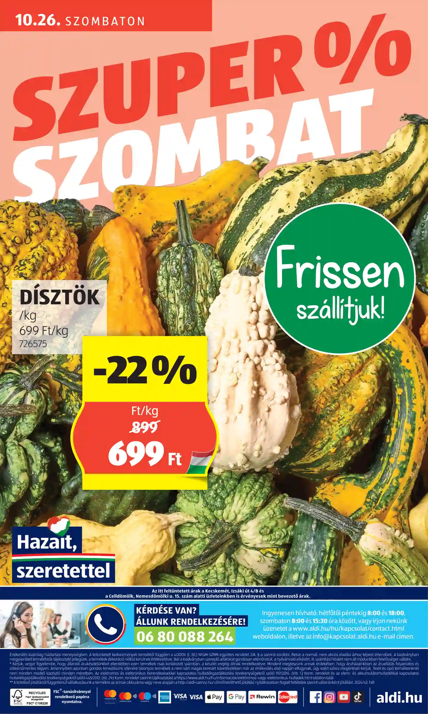 Aldi akciós újság 43. hét (61 oldal)