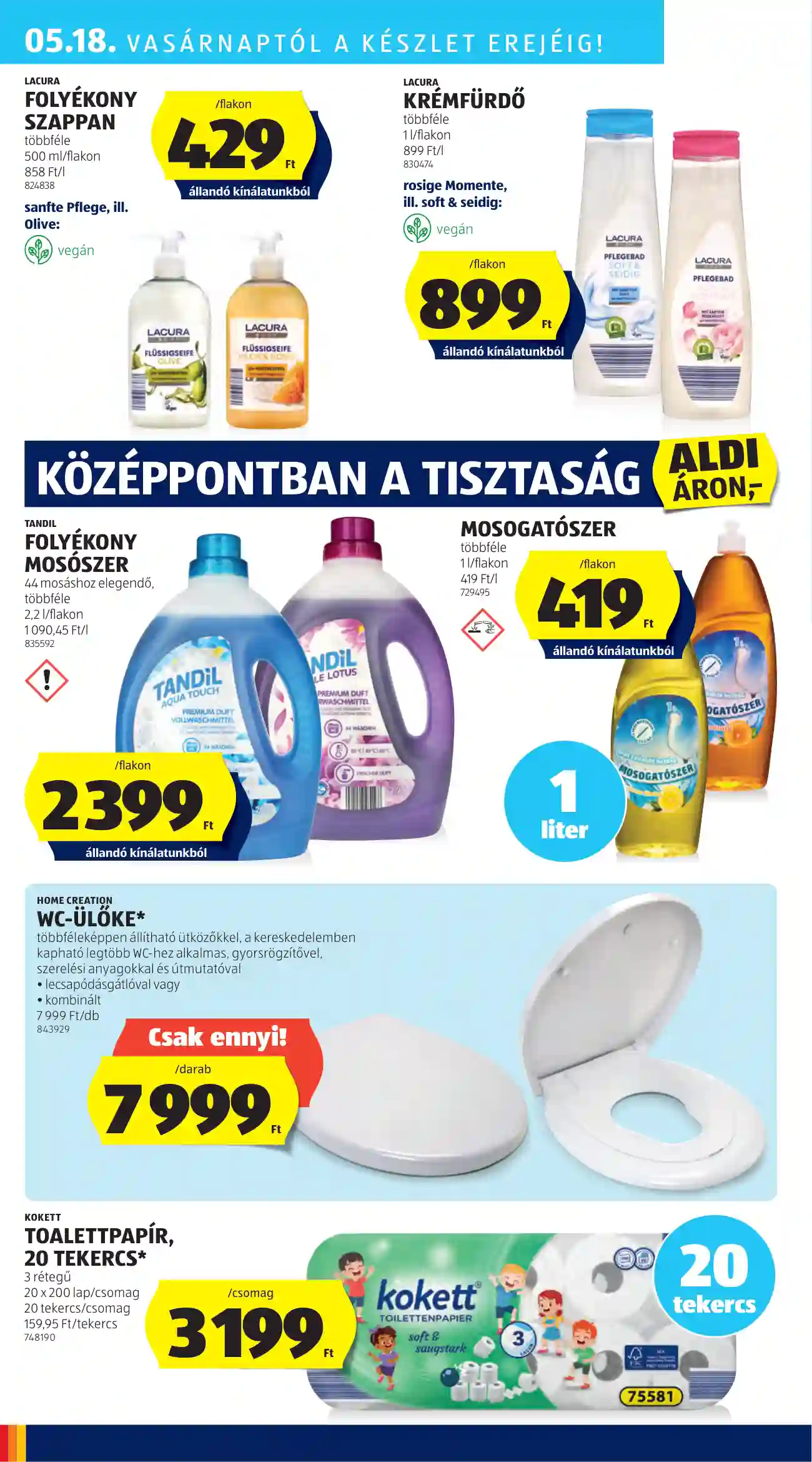 Aldi akciós újság 20. hét (39 oldal)