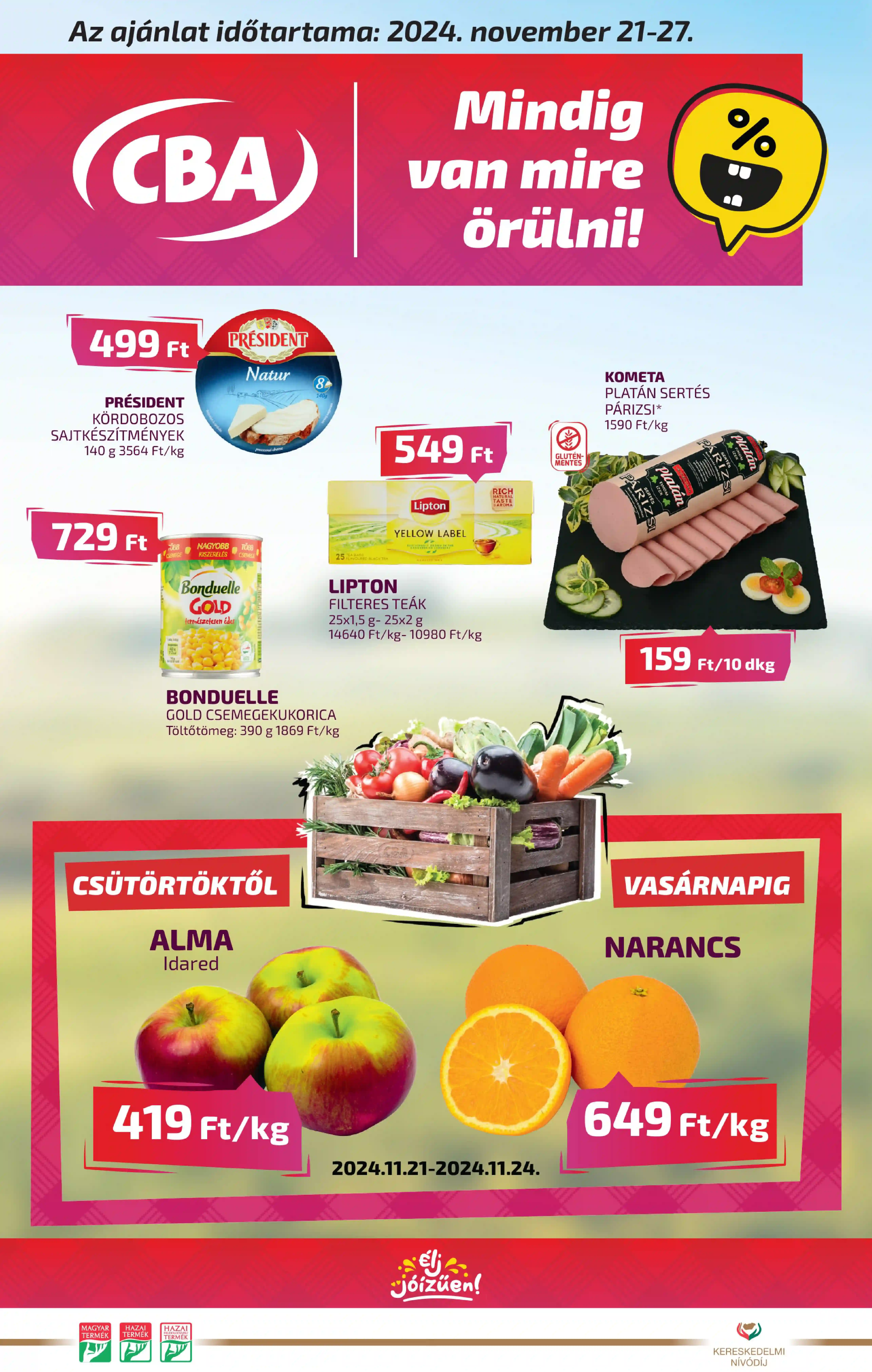 CBA AKCIÓS ÚJSÁG 47. HÉT  (1 oldal)