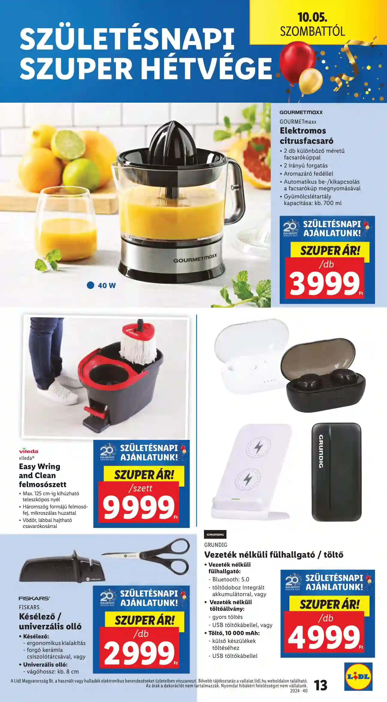 Lidl akciós újság 40. hét (5 oldal)