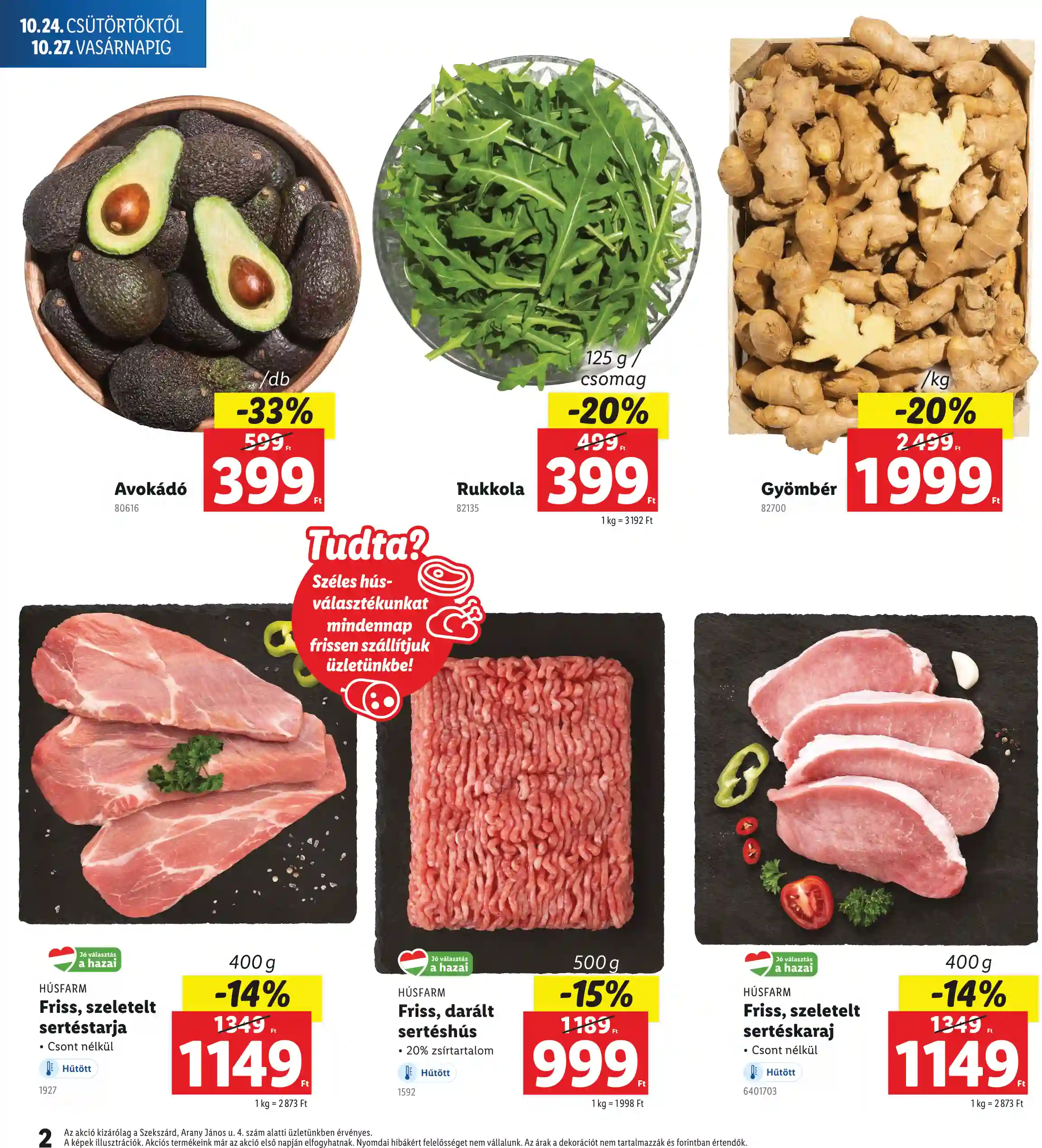 Lidl akciós újság 43. hét (Regionális akciók – Szekszárd) (2 oldal)