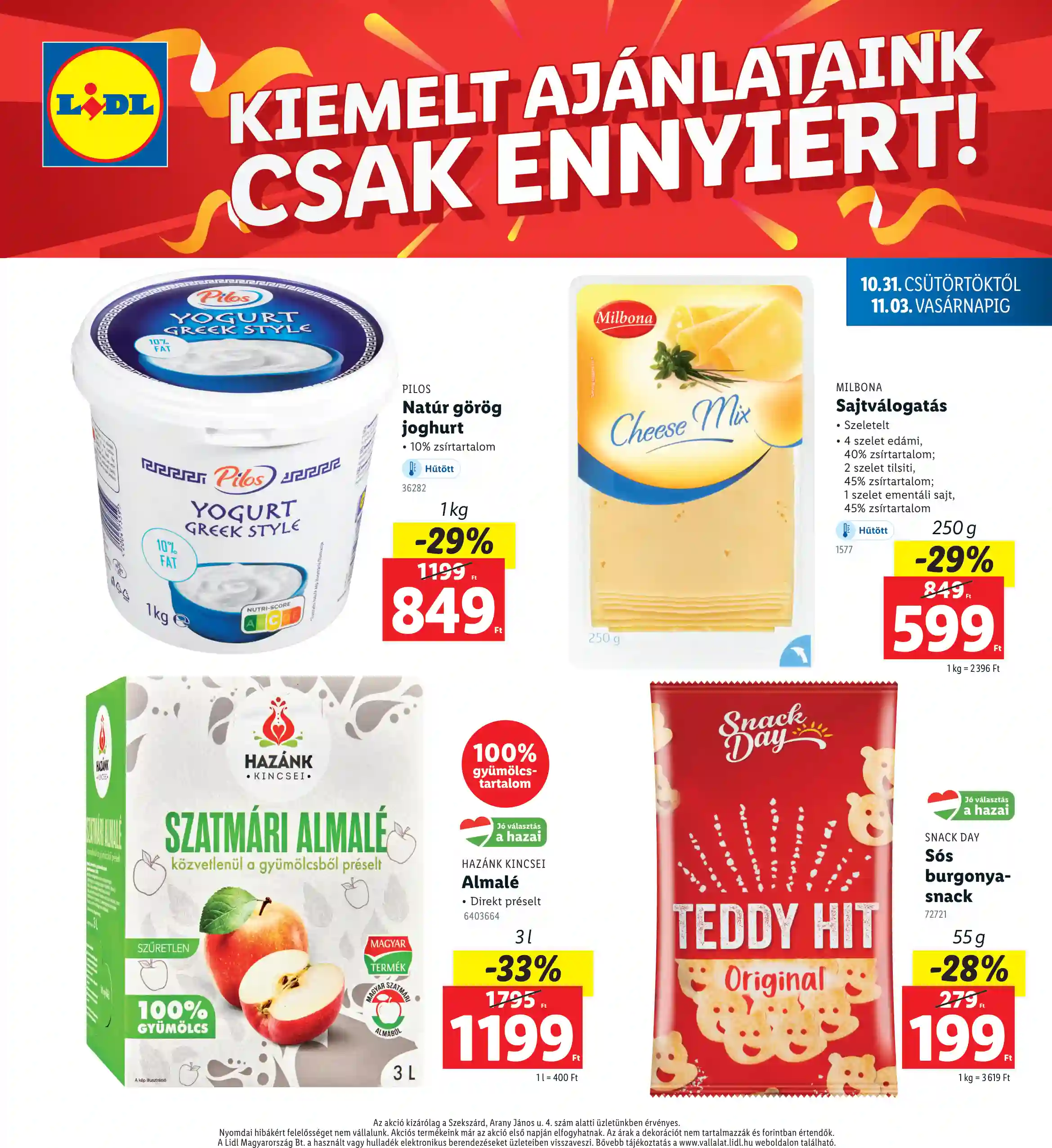 Lidl akciós újság 44. hét (Regionális akciók – Szekszárd) (4 oldal)