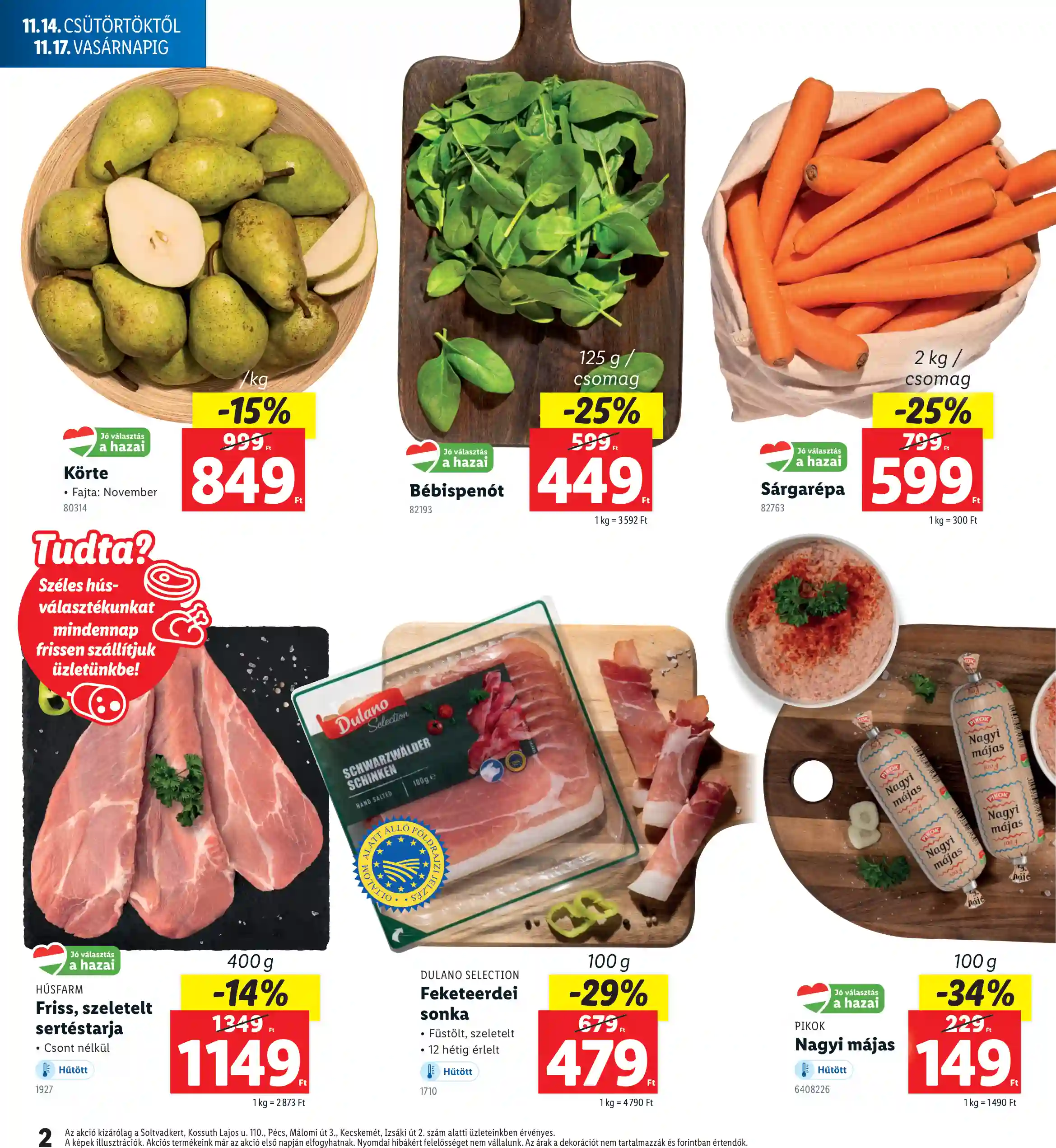 Lidl akciós újság 46. hét (Regionális akciók) (2 oldal)