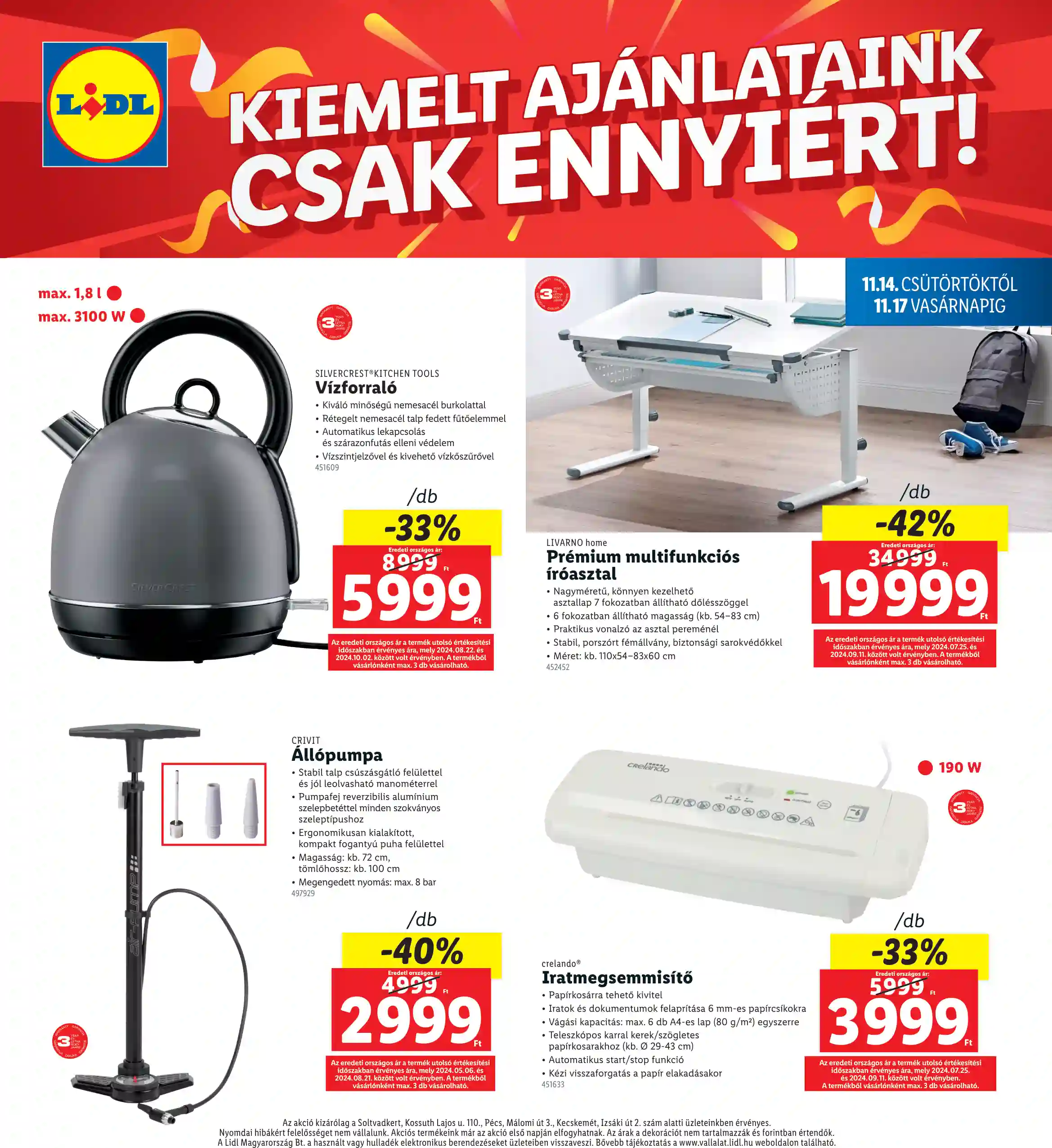 Lidl akciós újság 46. hét (Regionális akciók) (4 oldal)