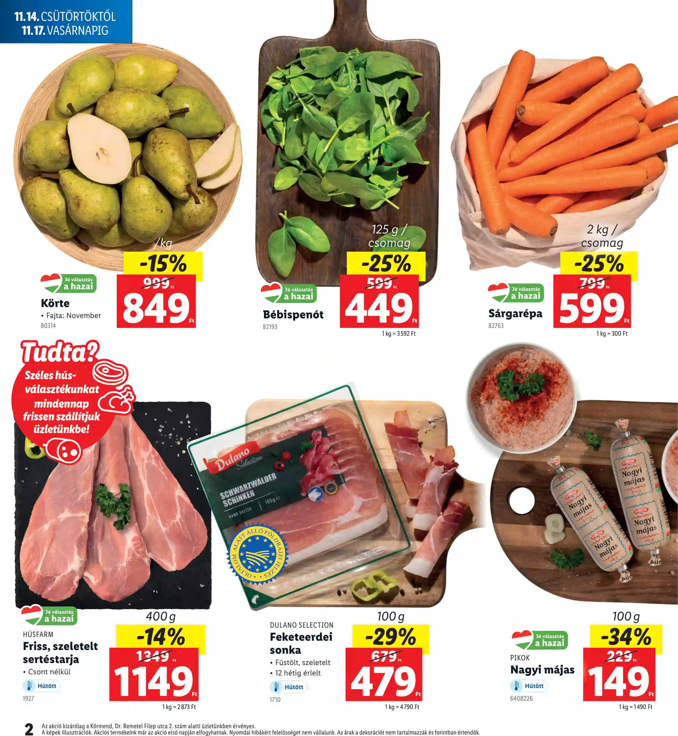 Lidl akciós újság 46. hét (Regionális akciók – Körmend) (2 oldal)