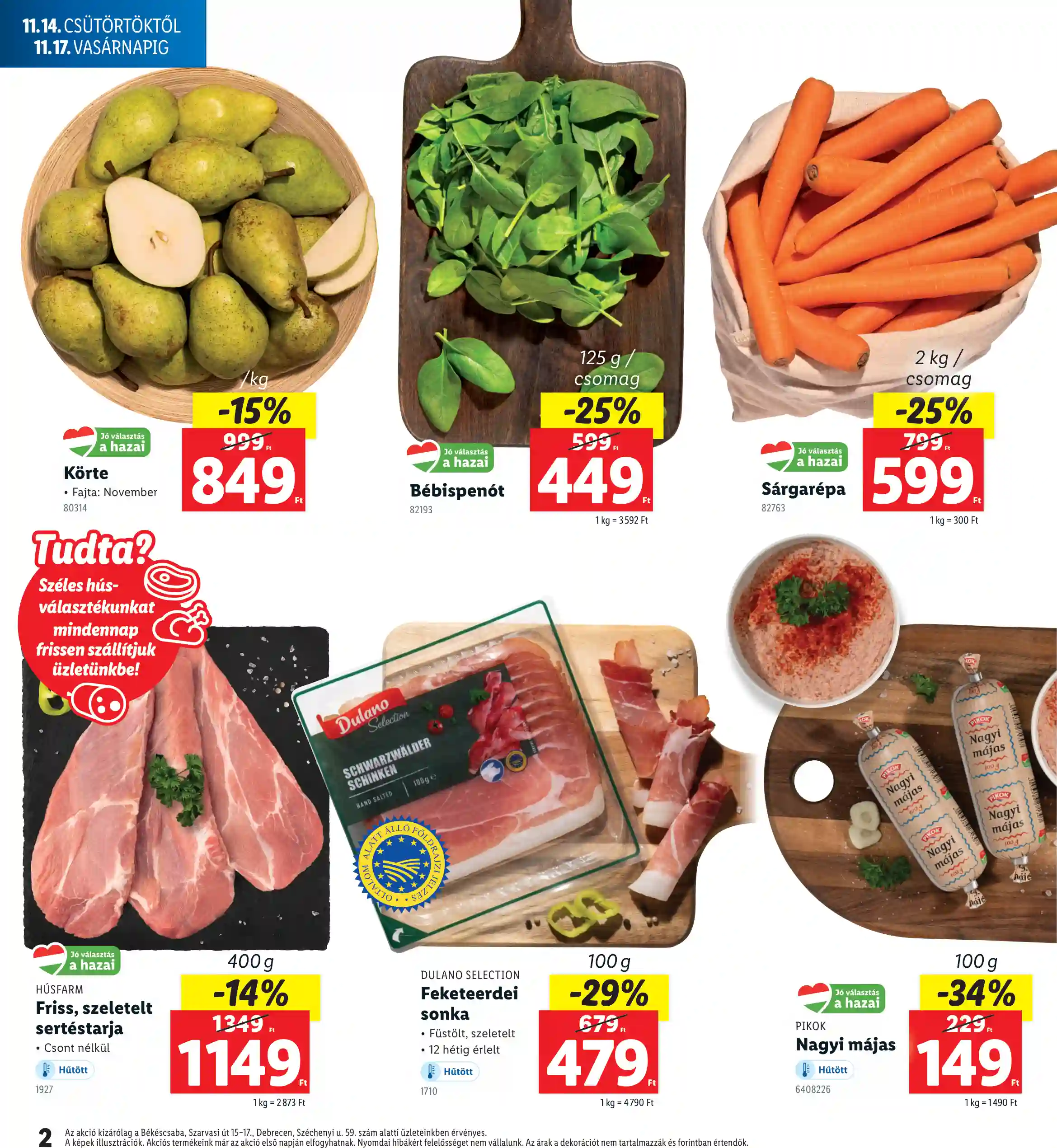 Lidl akciós újság 46. hét (Regionális akciók) (2 oldal)