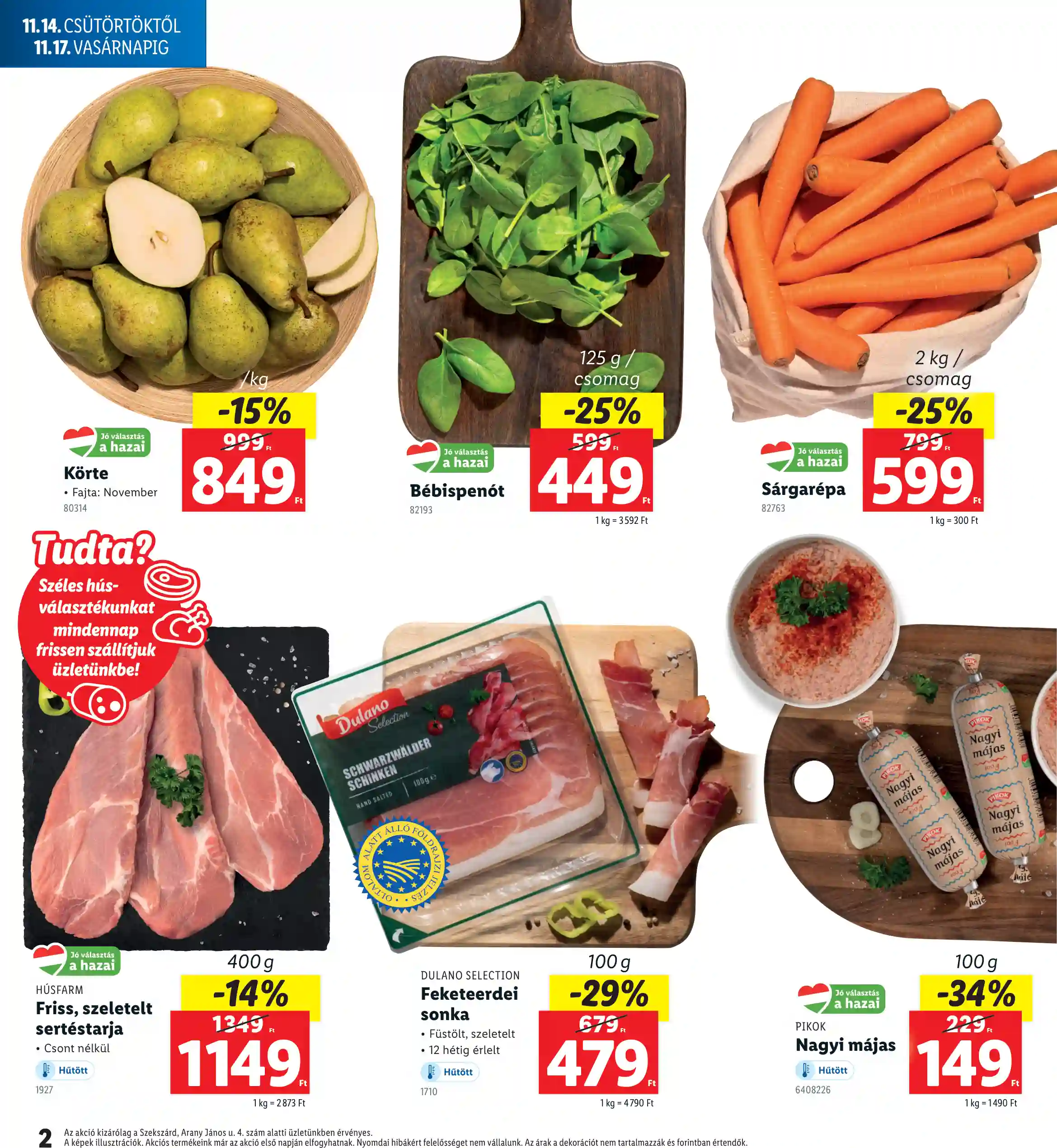 Lidl akciós újság 46. hét (Regionális akciók – Szekszárd) (2 oldal)