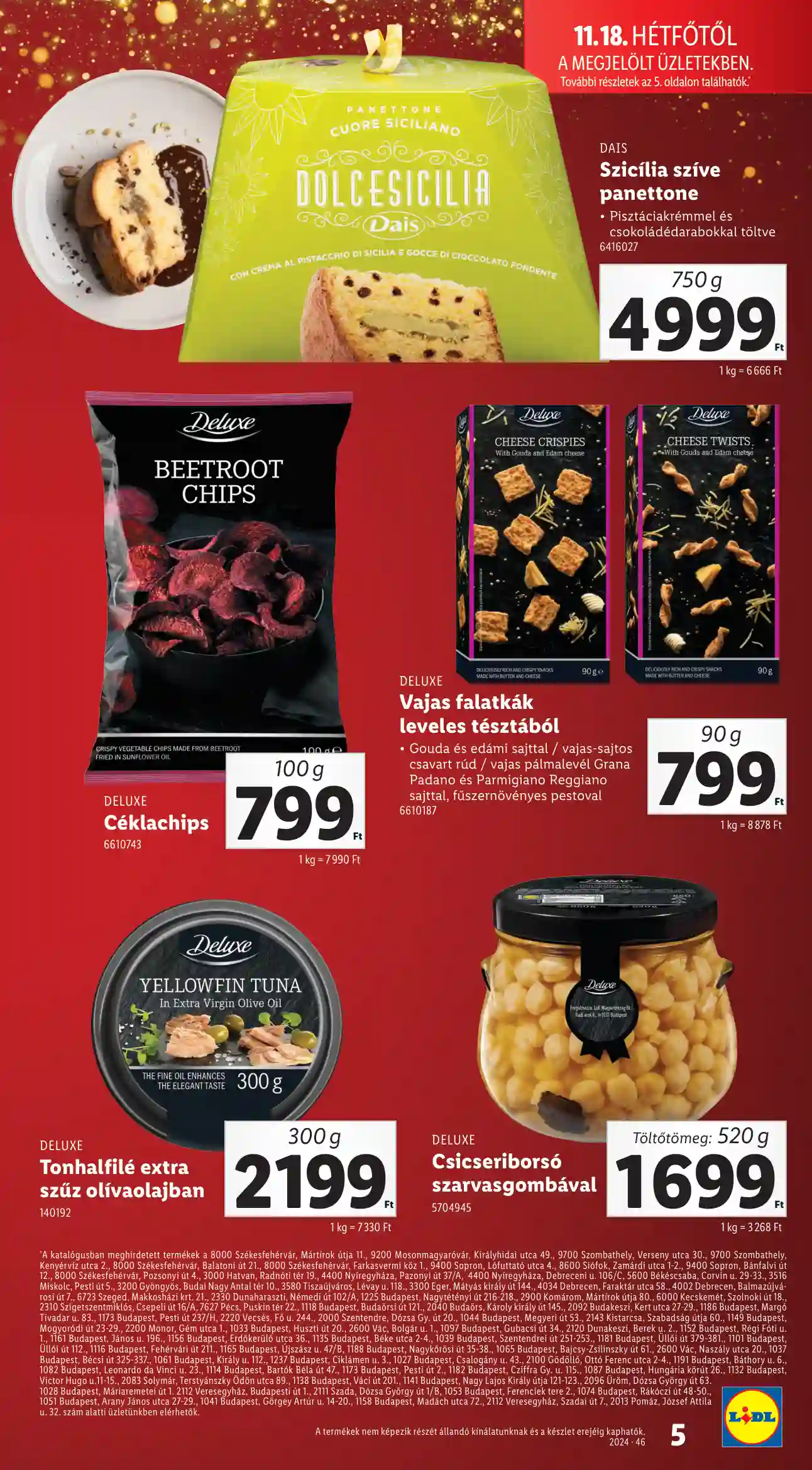 Lidl akciós újság 47. hét (Ünnepi regionális Deluxe katalógus) (5 oldal)