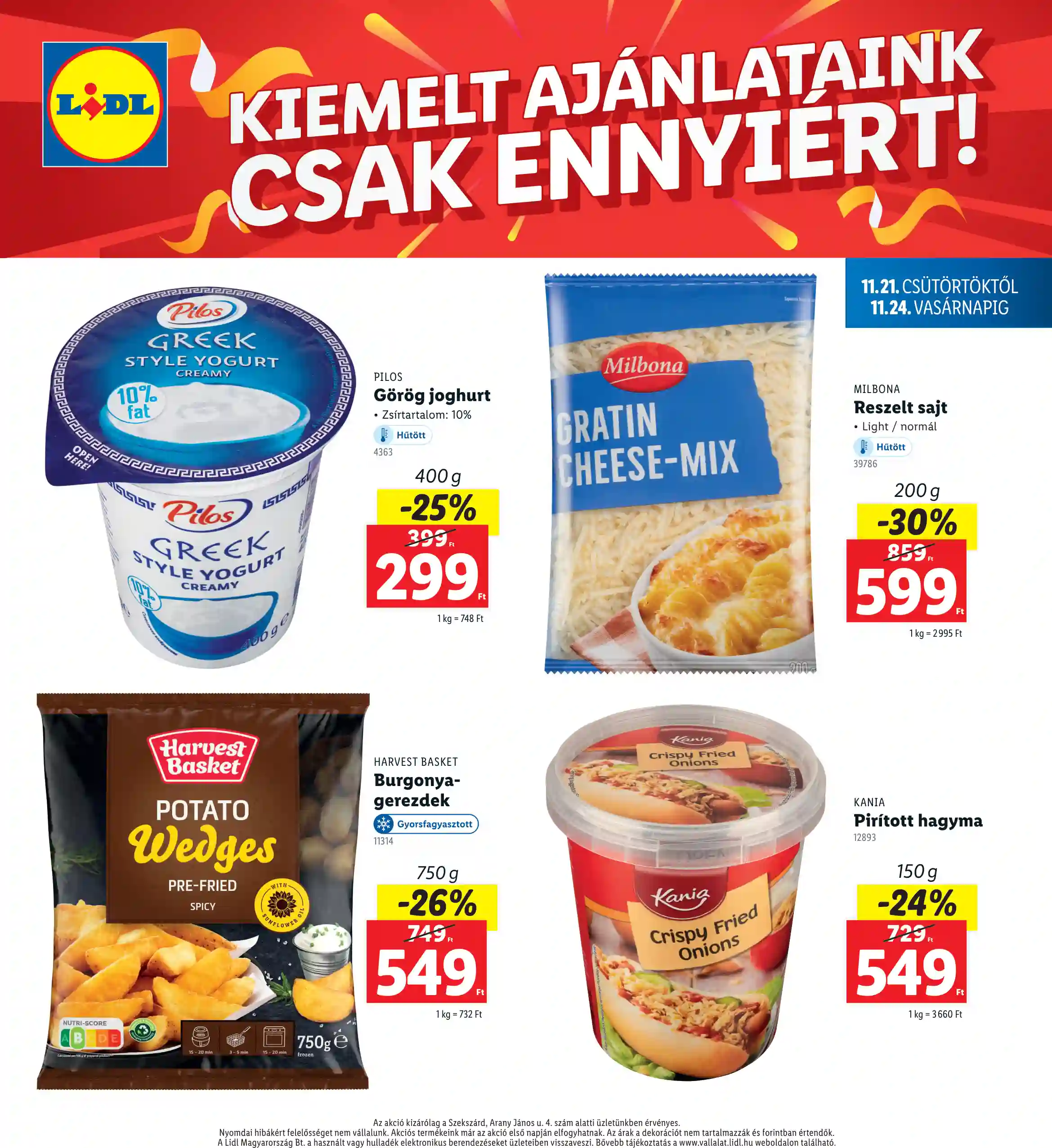 Lidl akciós újság 47. hét (Regionális akciók – Szekszárd) (4 oldal)