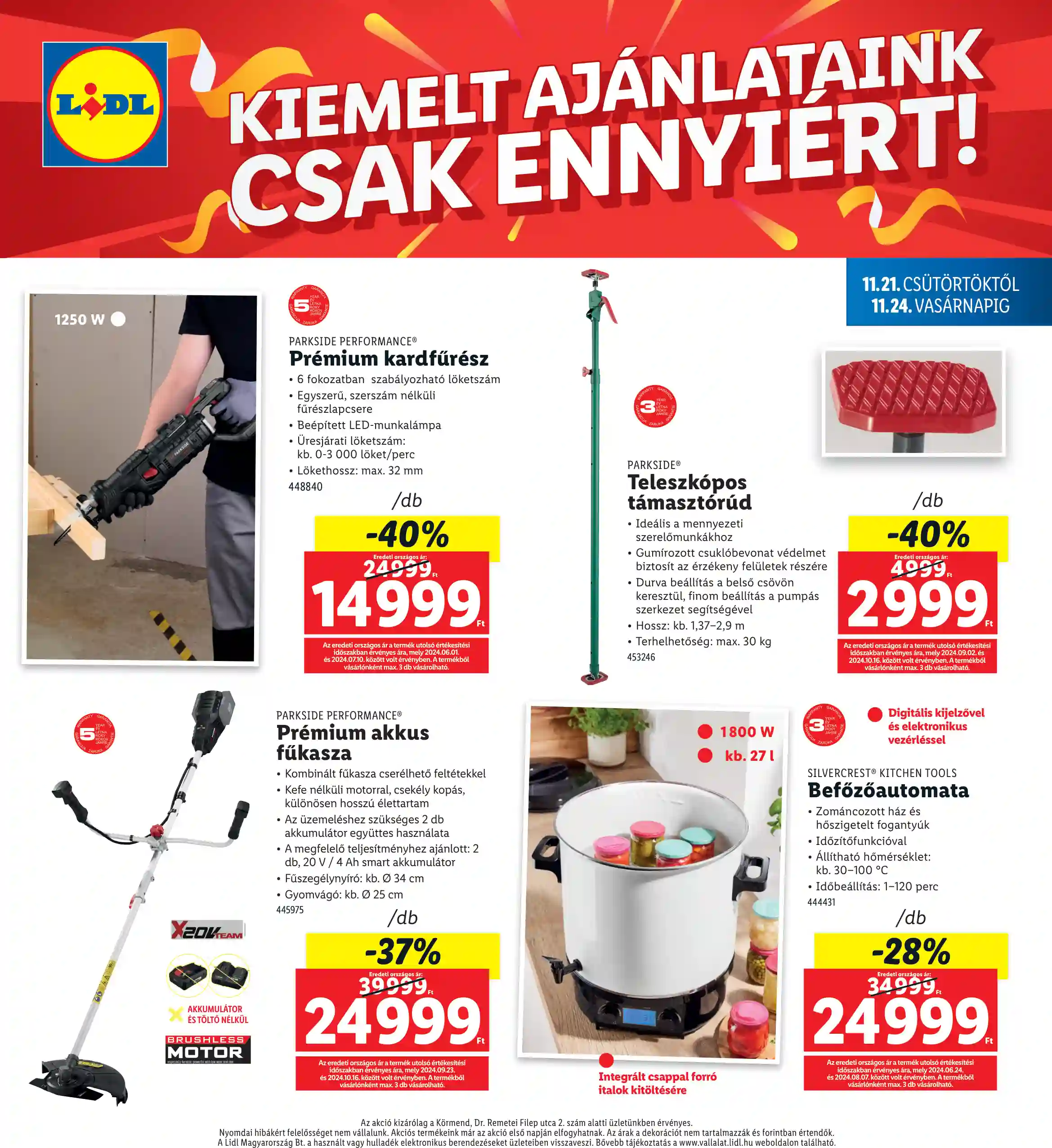 Lidl akciós újság 47. hét (Regionális akciók – Körmend) (4 oldal)