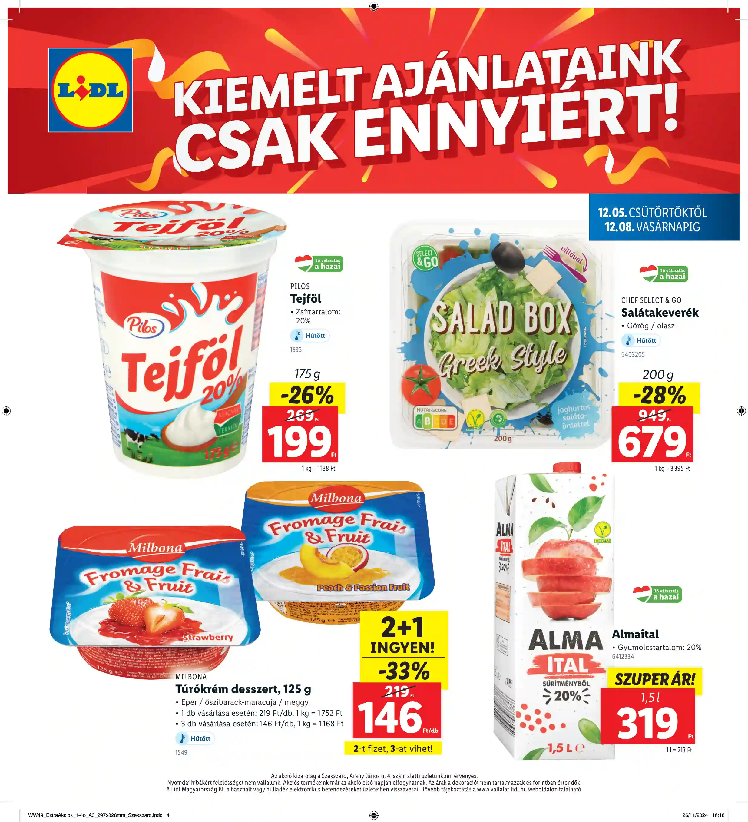 Lidl akciós újság 49. hét (Regionális akciók – Szekszárd) (4 oldal)