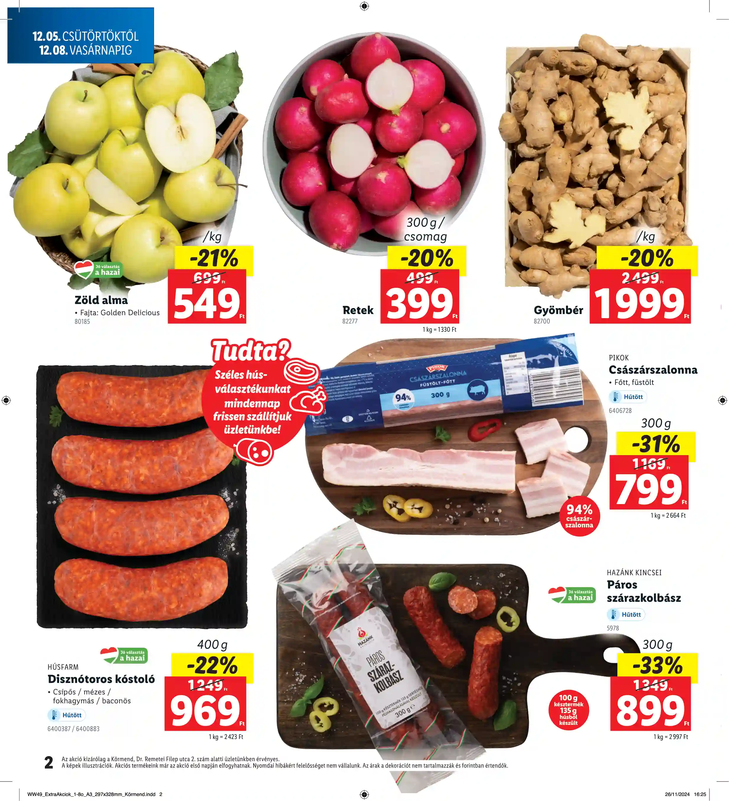 Lidl akciós újság 49. hét (Regionális akciók – Körmend) (2 oldal)