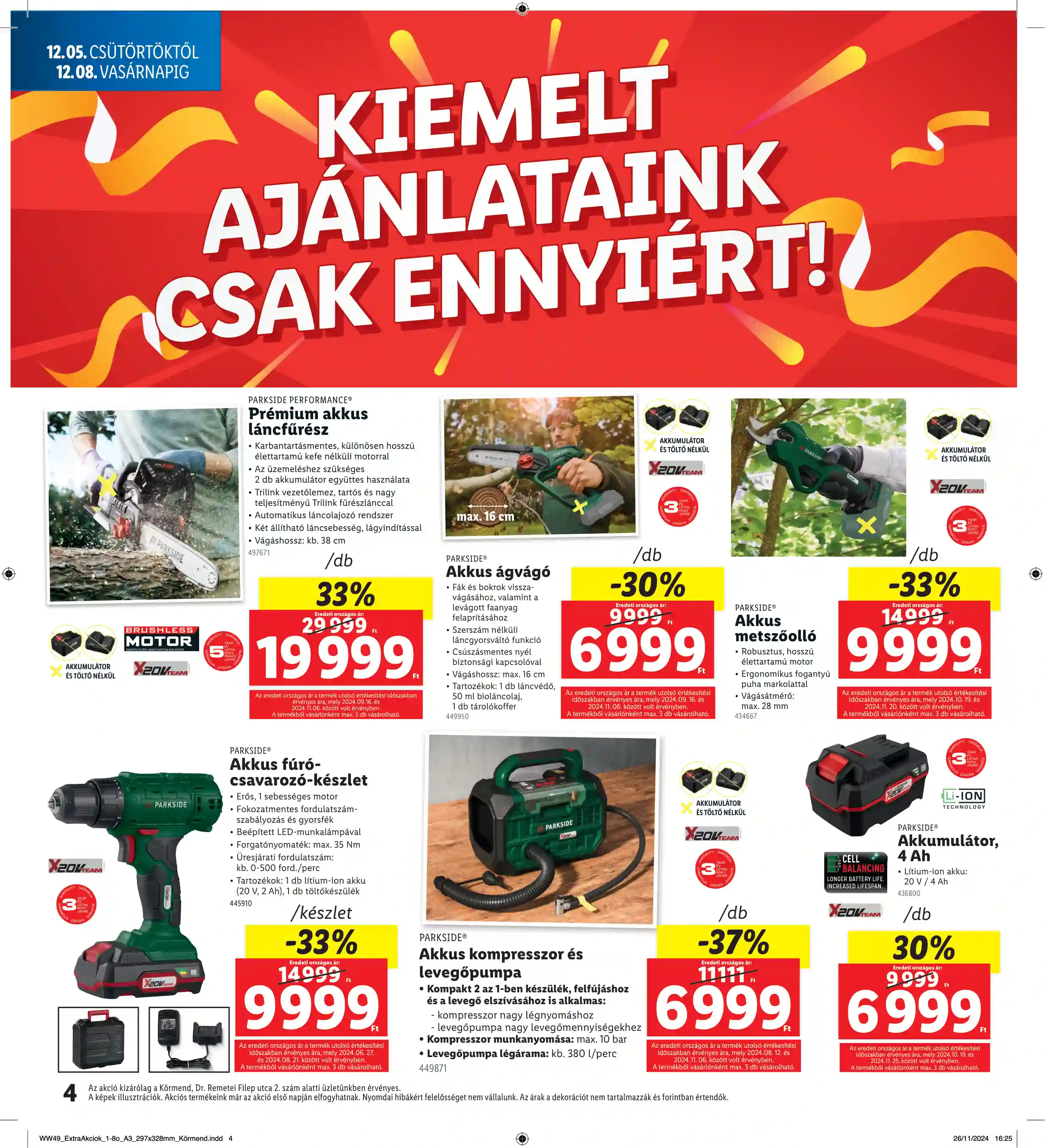 Lidl akciós újság 49. hét (Regionális akciók – Körmend) (4 oldal)