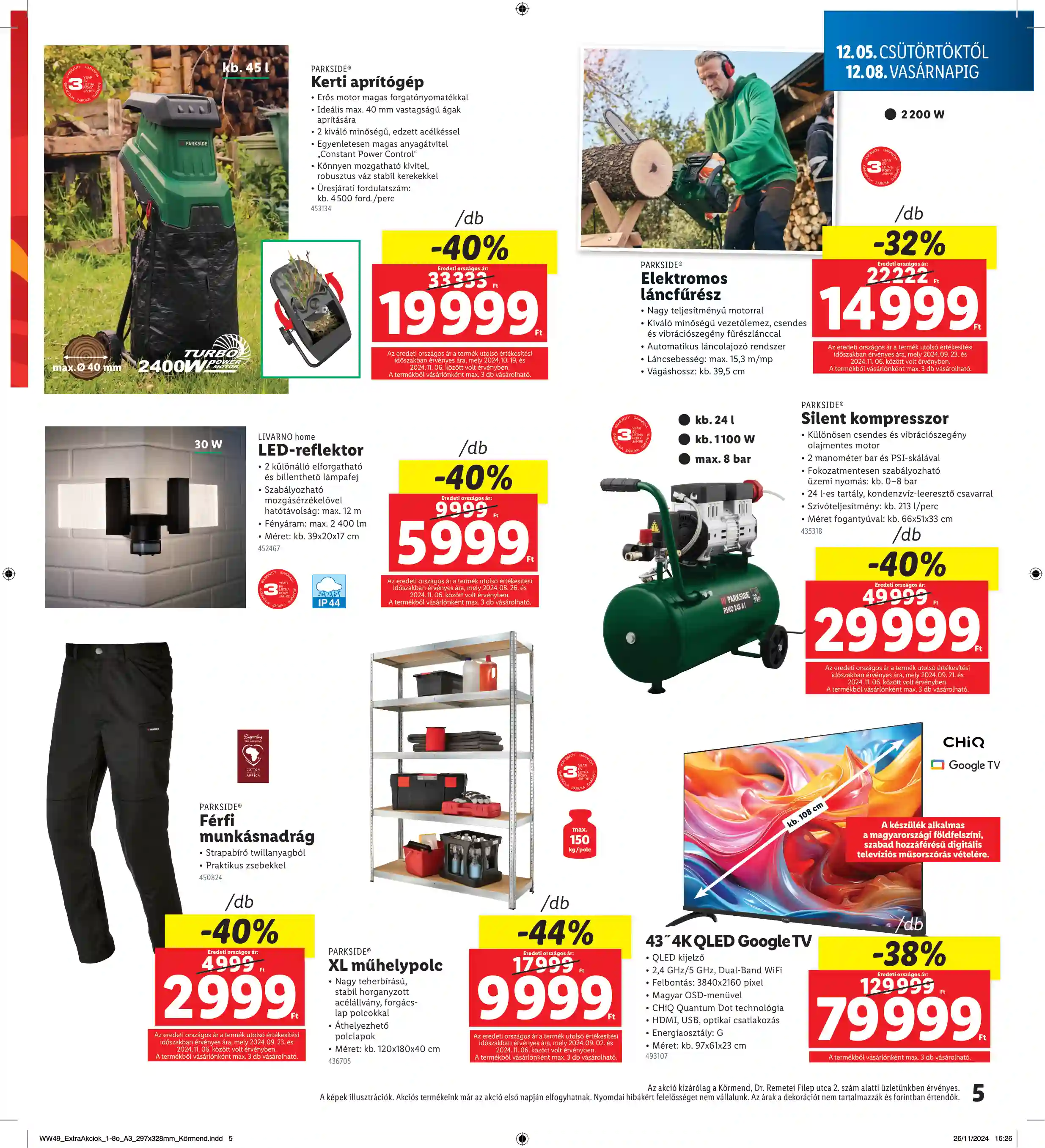 Lidl akciós újság 49. hét (Regionális akciók – Körmend) (5 oldal)