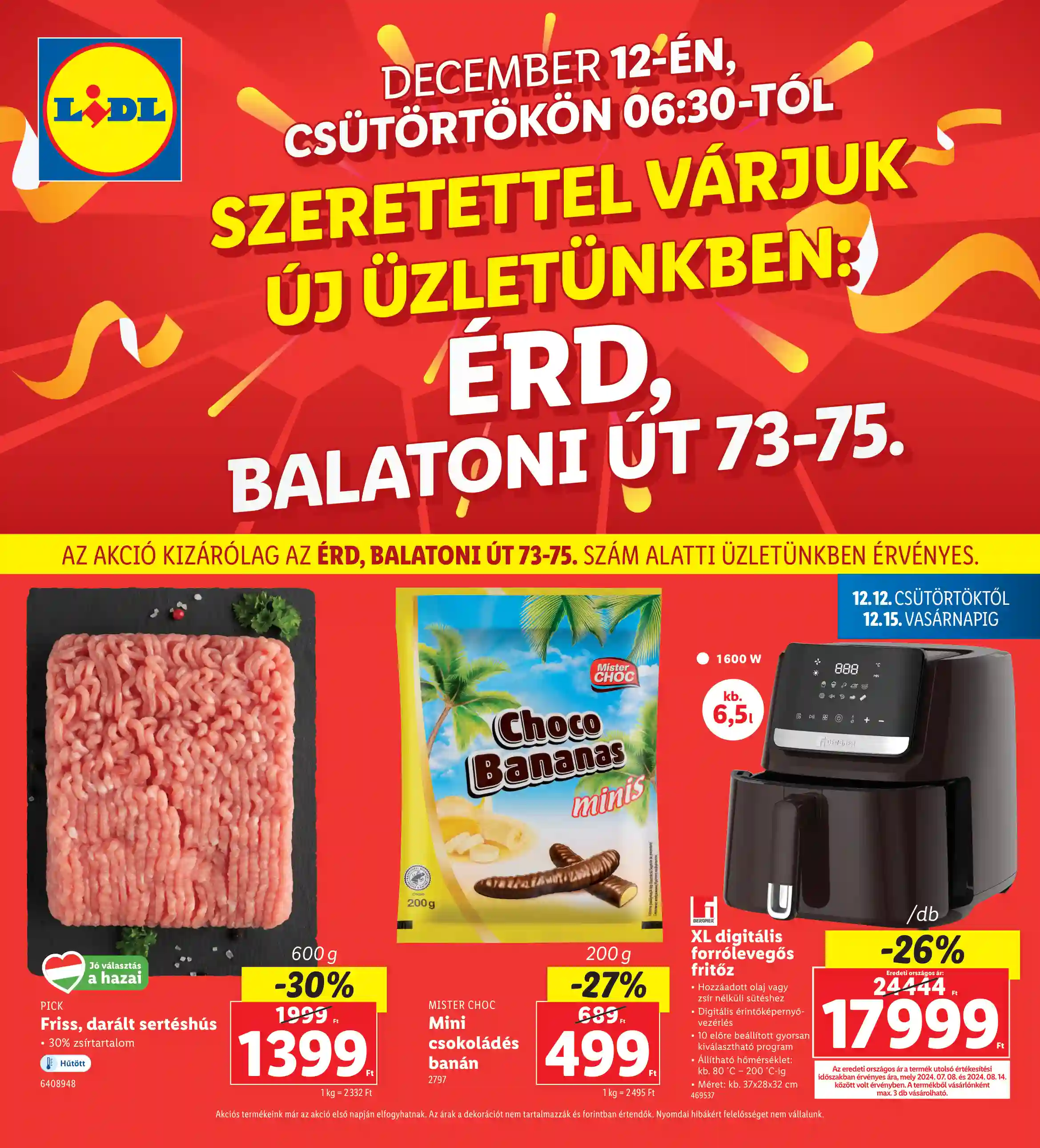 LIDL Nyitási akciók – Érd 50.hét