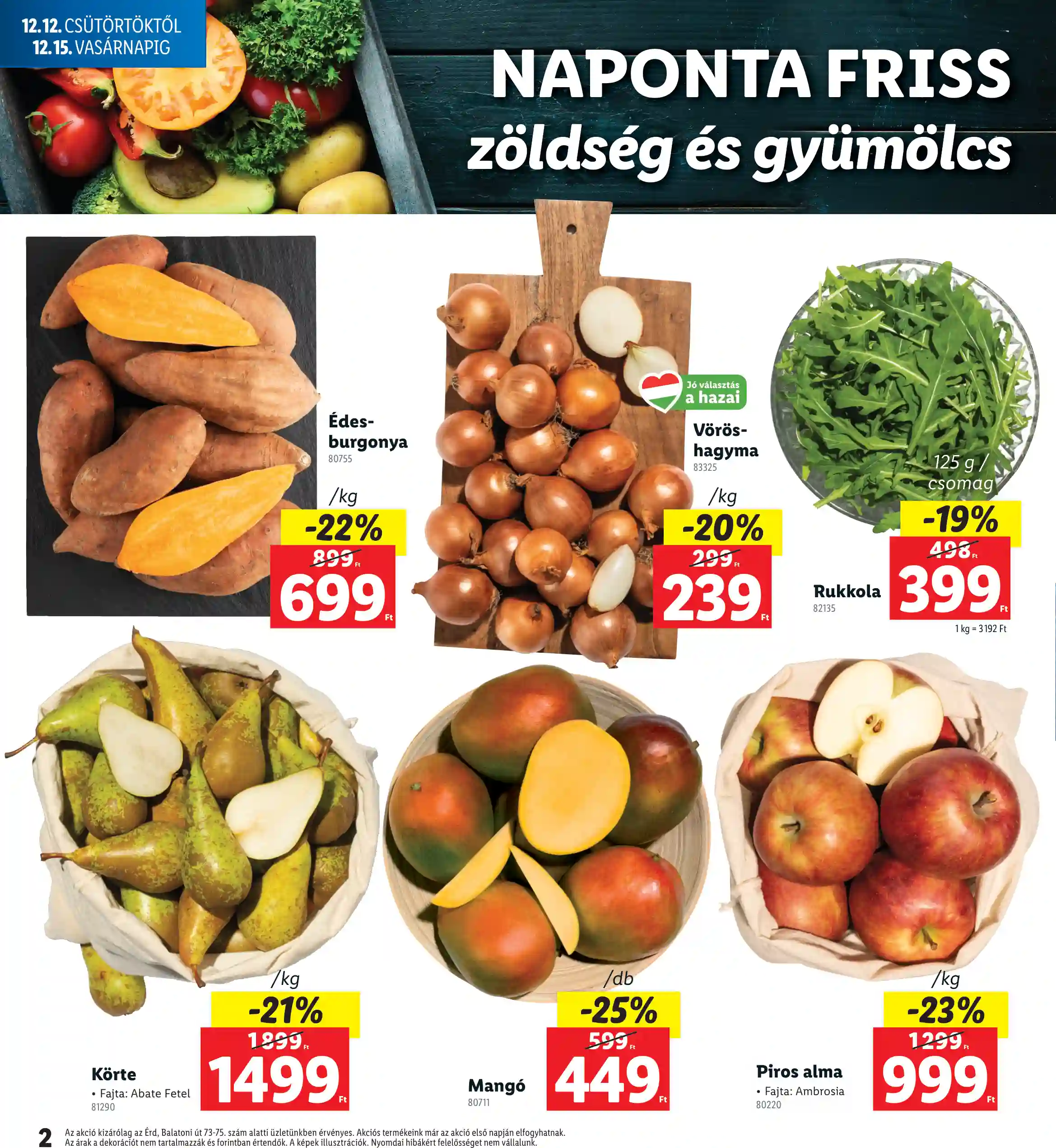 Lidl akciós újság 50. hét (Nyitási akciók – Érd) (2 oldal)
