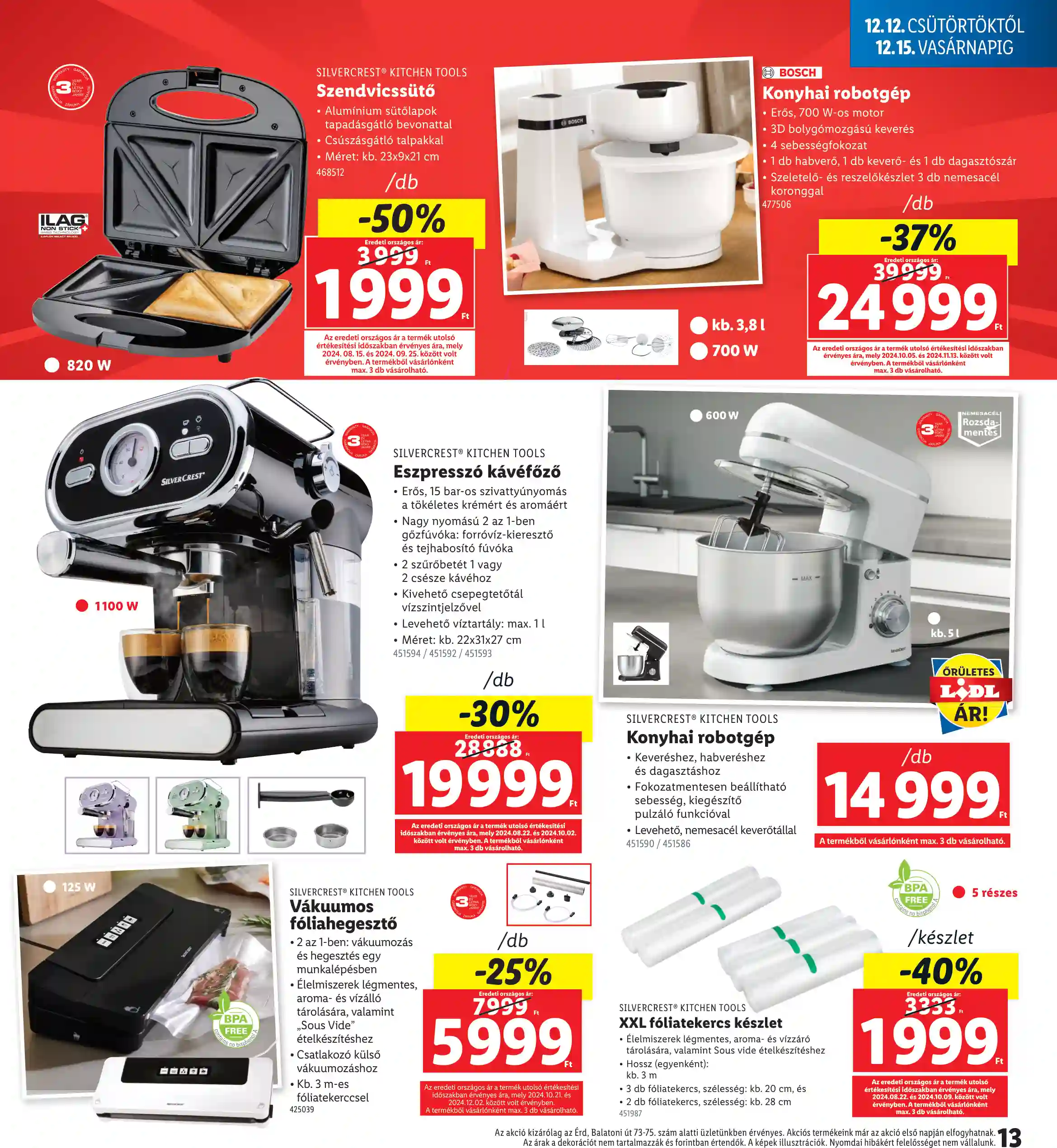 Lidl akciós újság 50. hét (Nyitási akciók – Érd) (5 oldal)