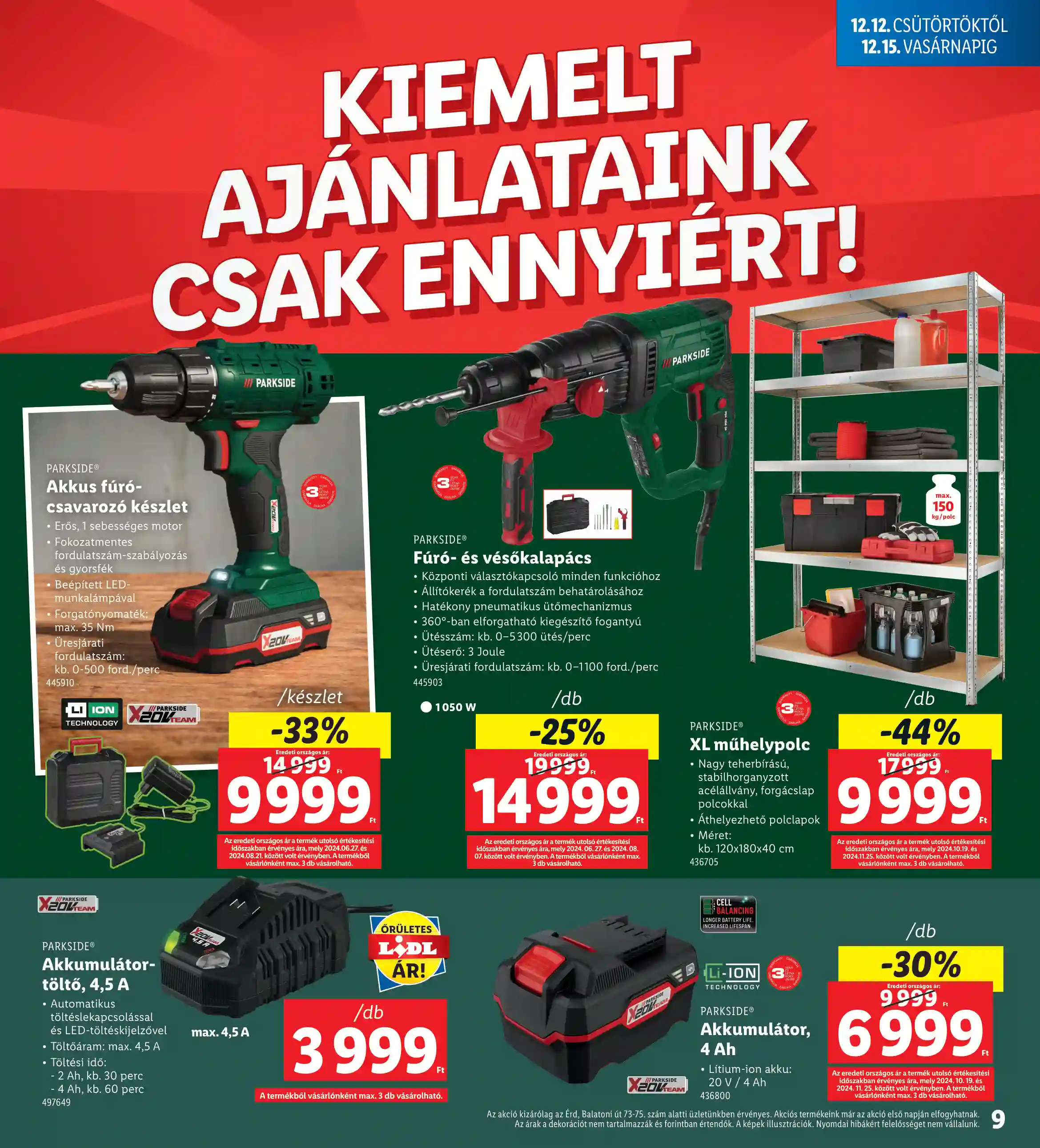 Lidl akciós újság 50. hét (Nyitási akciók – Érd) (15 oldal)