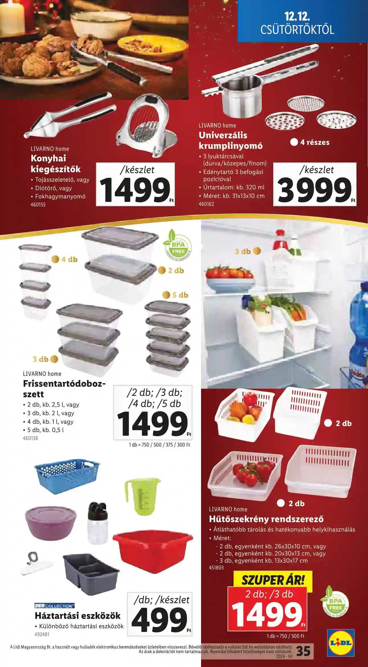 Lidl akciós újság 50. hét (Érvényes 12.12-től) (29 oldal)
