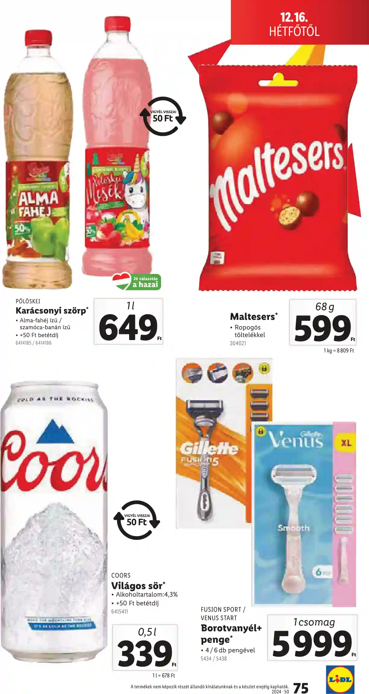 Lidl akciós újság 50. hét (Érvényes 12.12-től) (73 oldal)