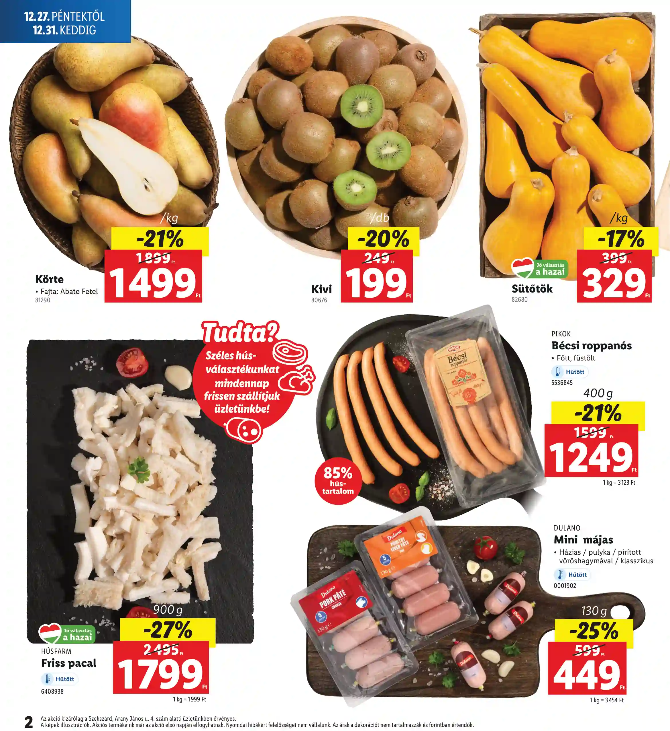 Lidl akciós újság 52. hét (Regionális akciók) (2 oldal)