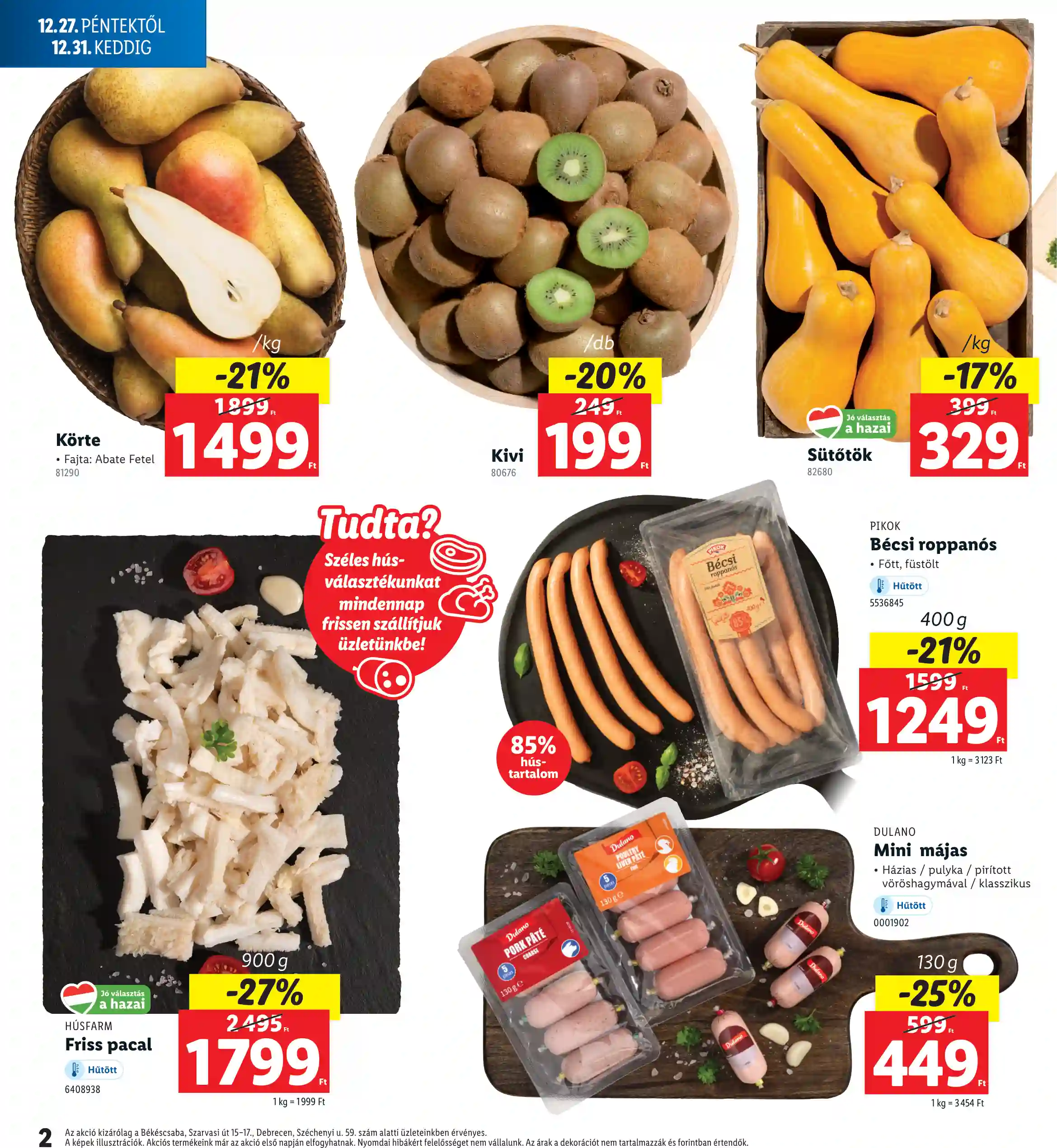 Lidl akciós újság 52. hét (Regionális akciók) (2 oldal)