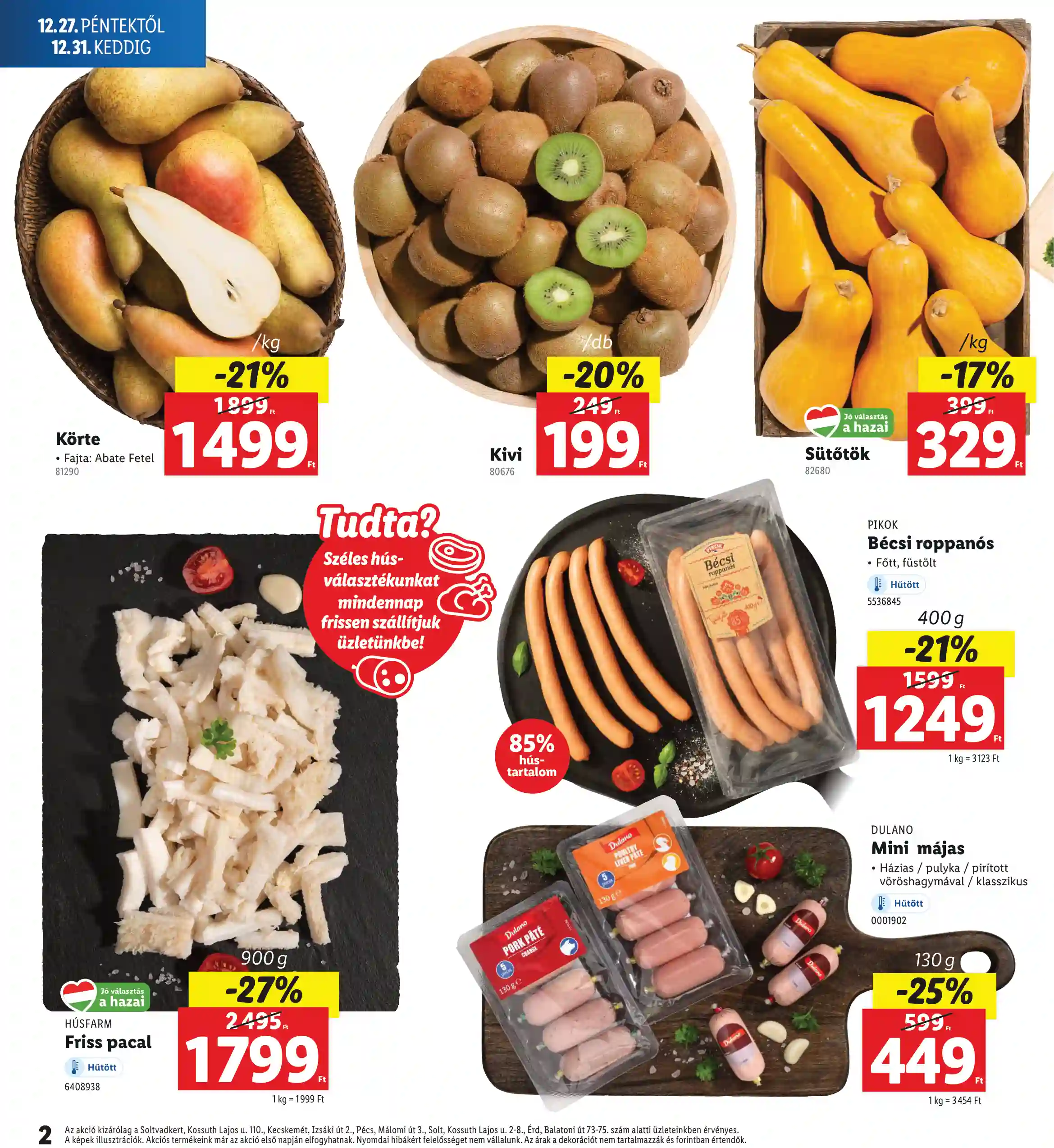 Lidl akciós újság 52. hét (Regionális akciók) (2 oldal)
