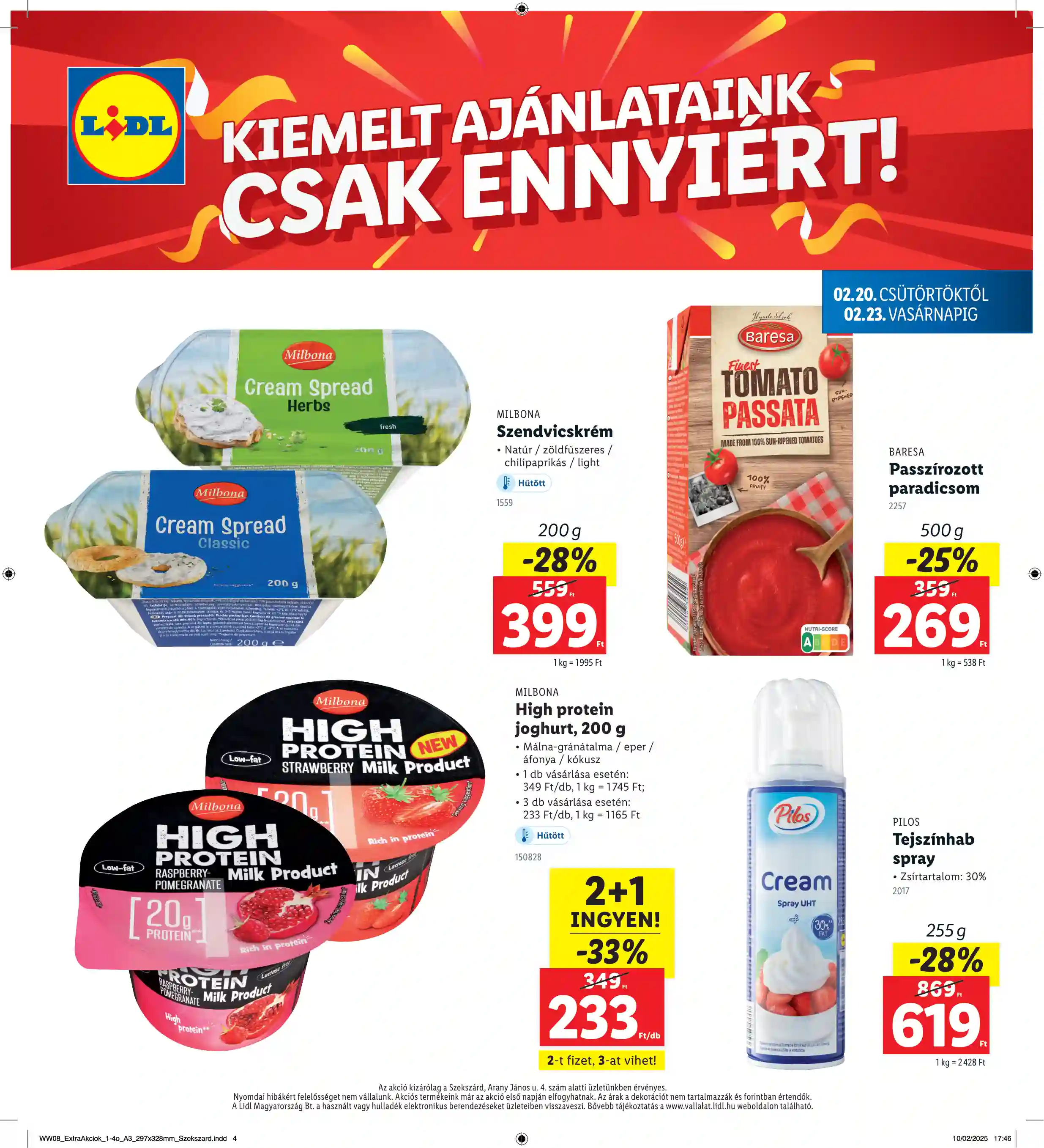 Lidl akciós újság 8. hét (Regionális akciók – Szekszárd) (4 oldal)