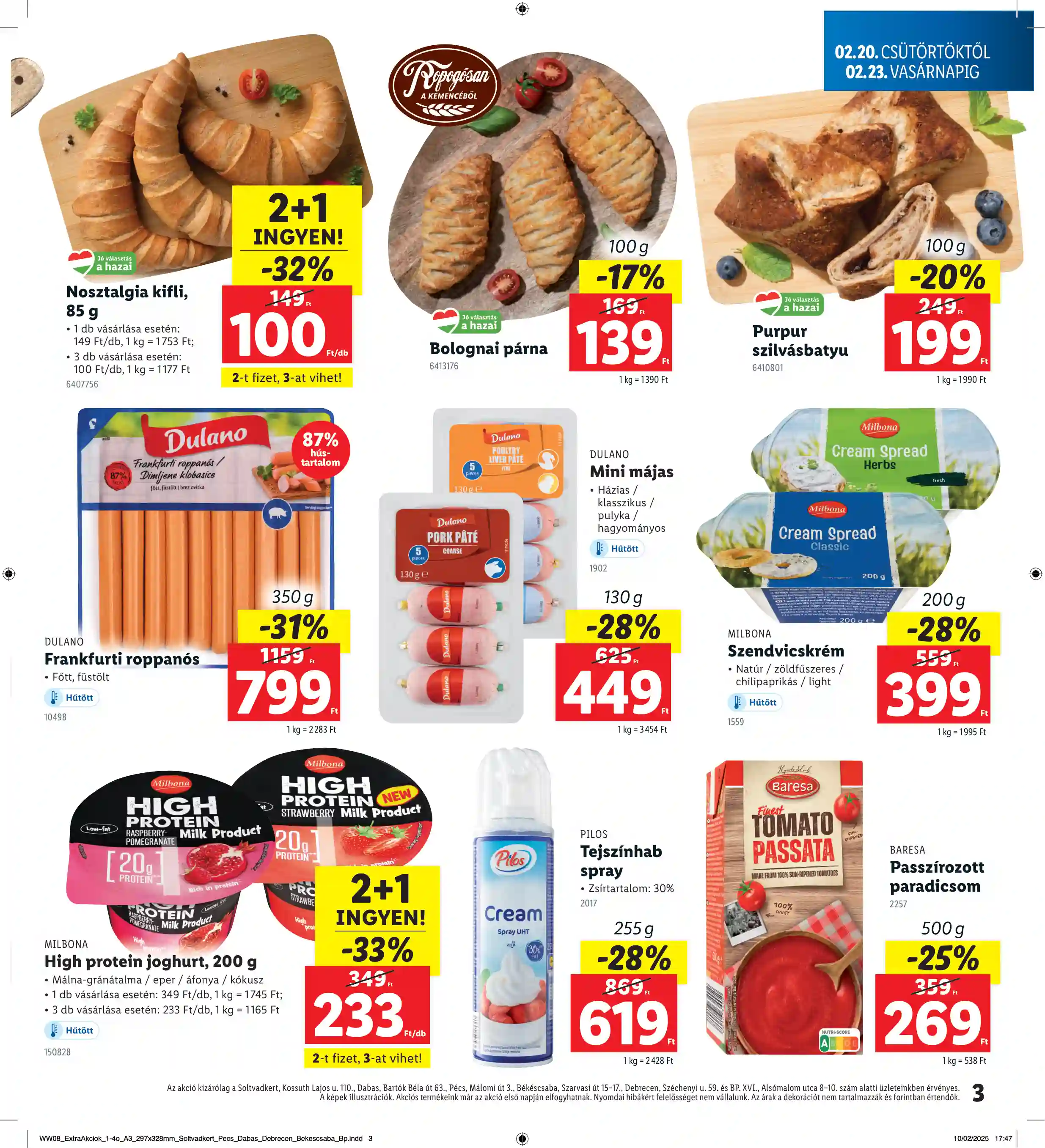 Lidl akciós újság 8. hét (Regionális akciók) (3 oldal)