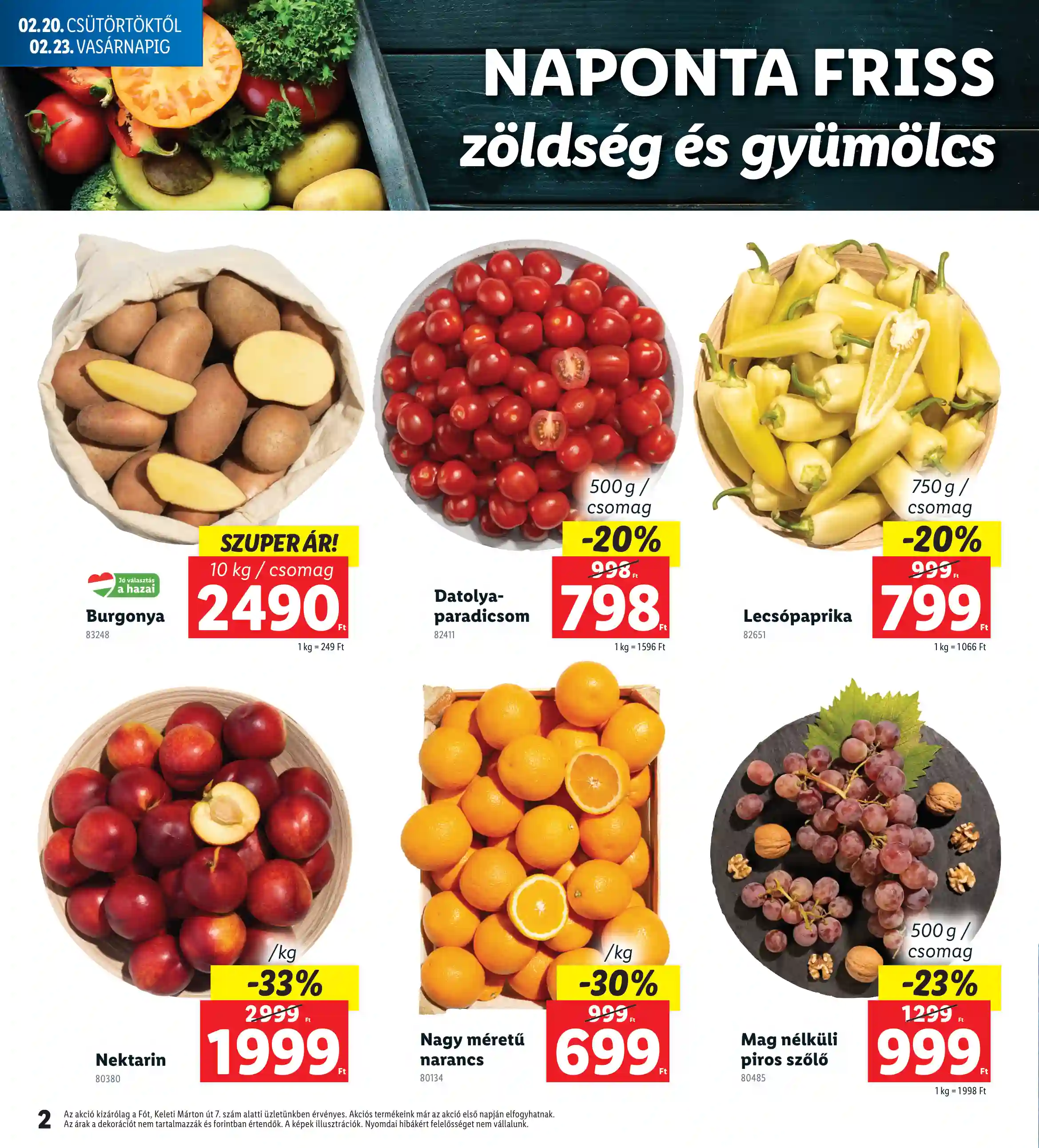 Lidl akciós újság 8. hét (Nyitási akciók – Fót) (2 oldal)