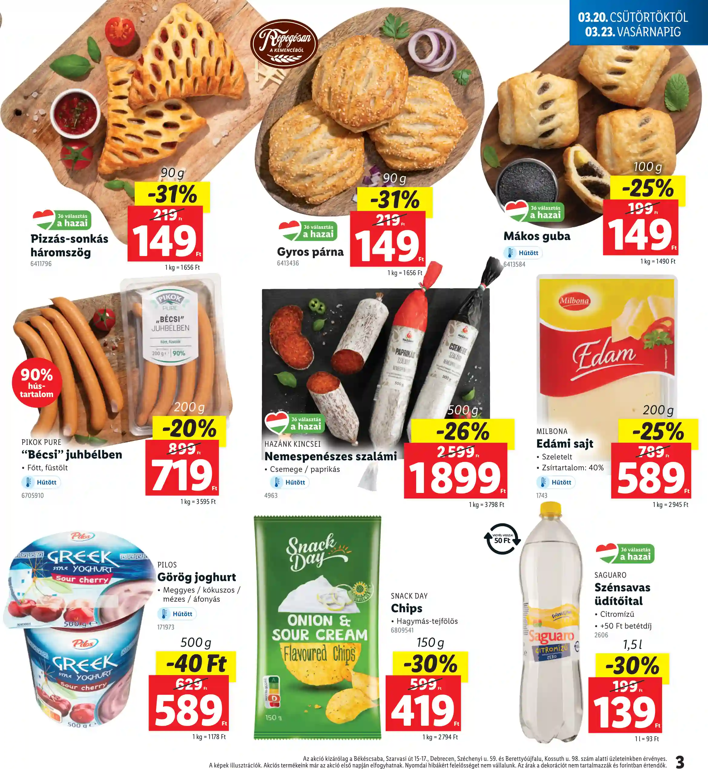 Lidl akciós újság 12. hét (Regionális akciók) (3 oldal)