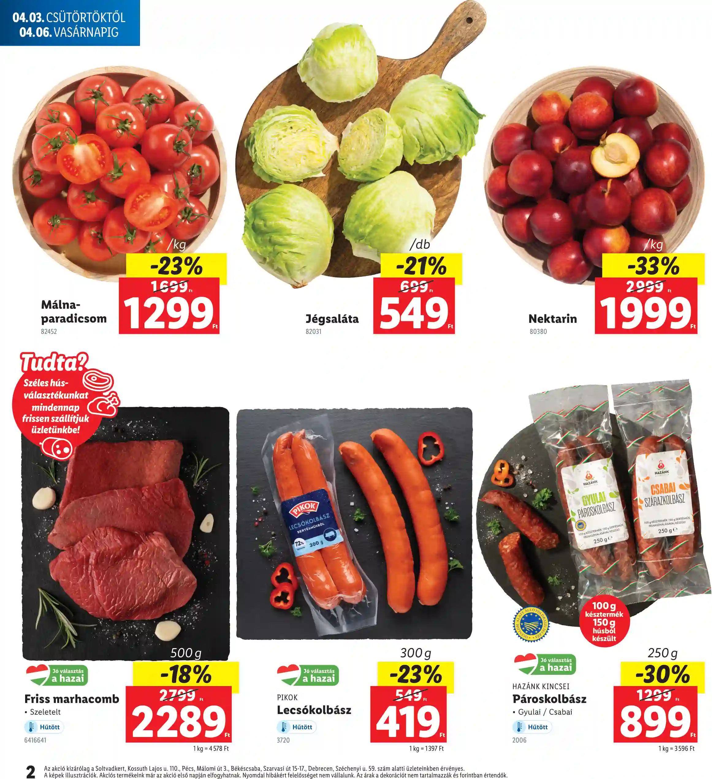 Lidl akciós újság 14. hét (Regionális akciók) (2 oldal)
