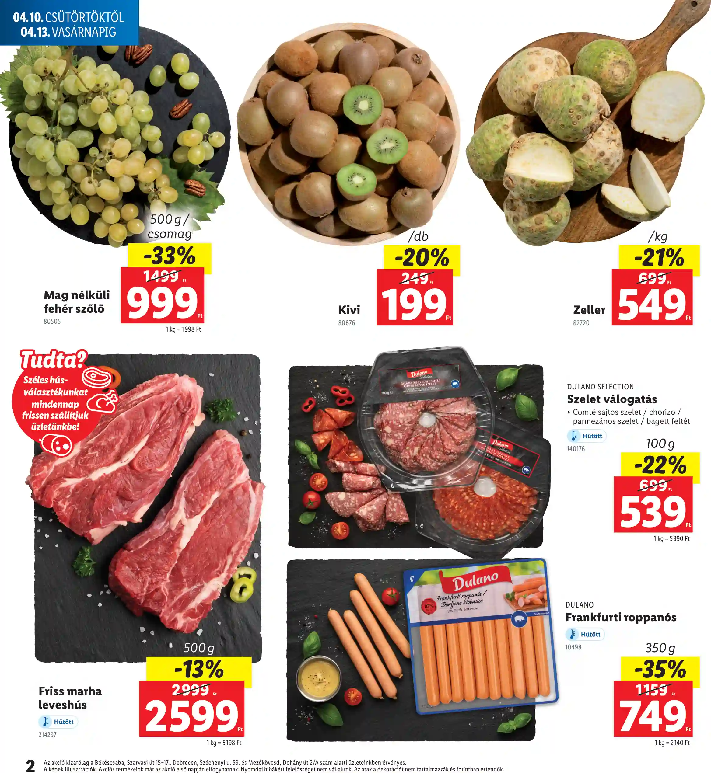 Lidl akciós újság 15. hét (Regionális akciók) (2 oldal)