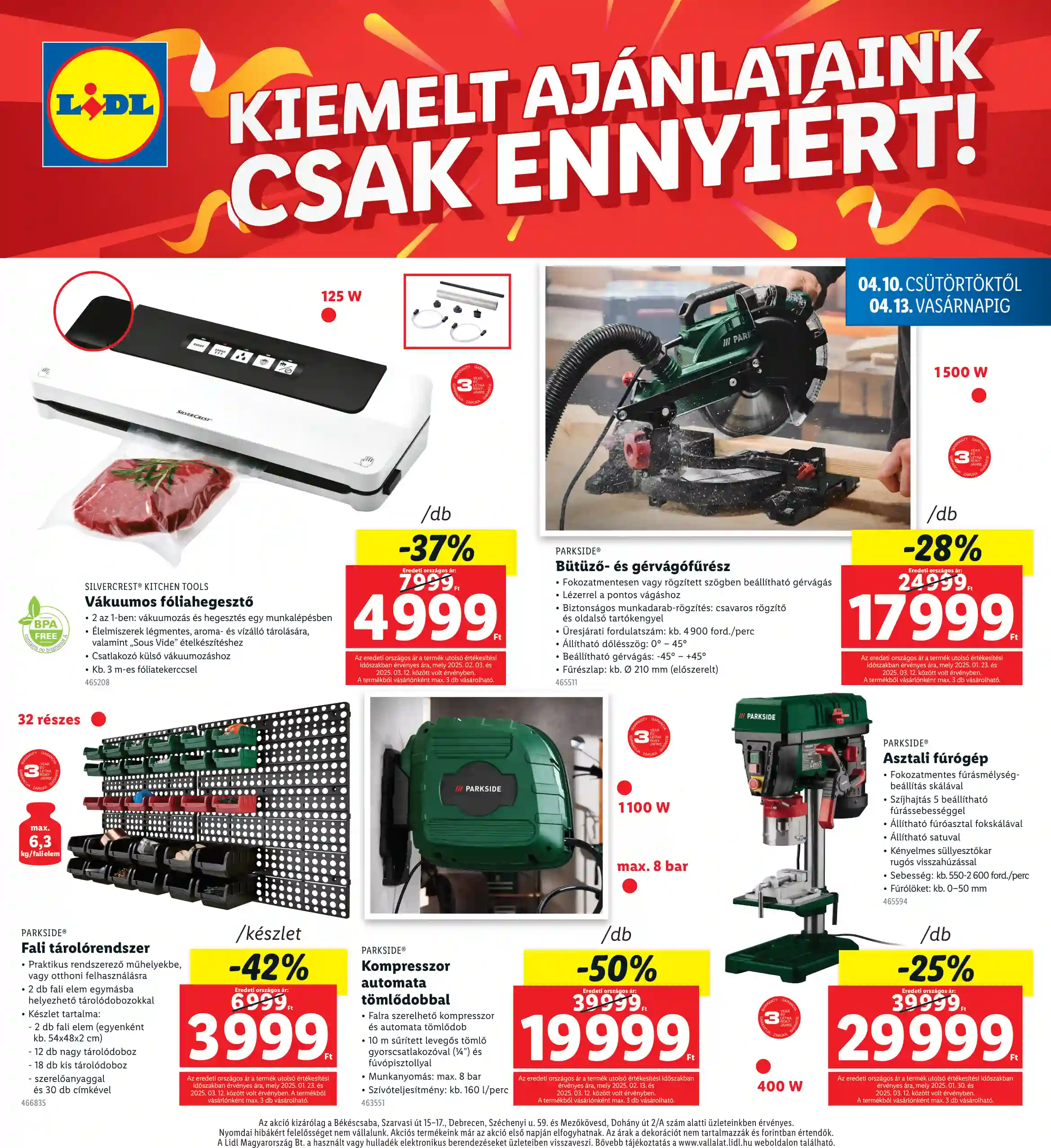 Lidl akciós újság 15. hét (Regionális akciók) (4 oldal)