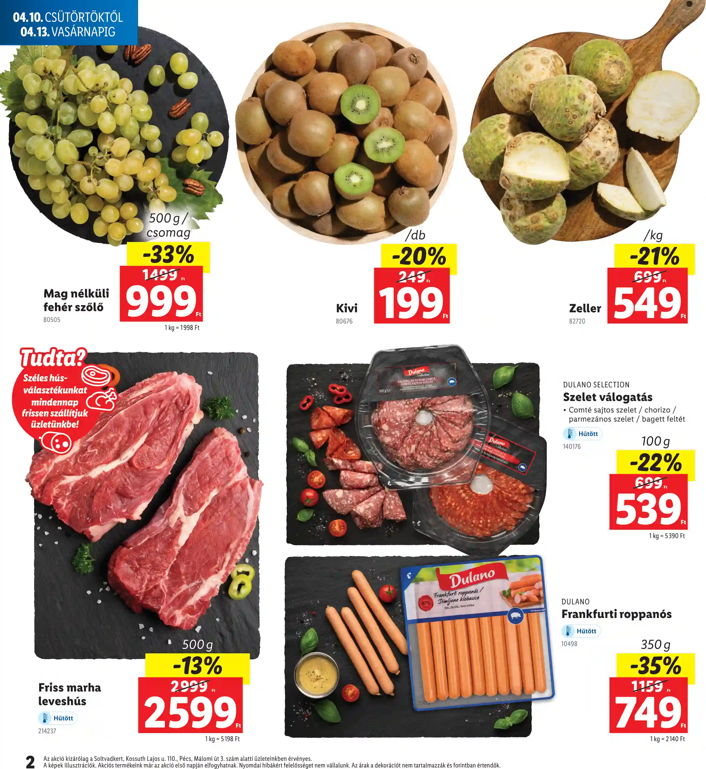 Lidl akciós újság 15. hét (Regionális akciók) (2 oldal)