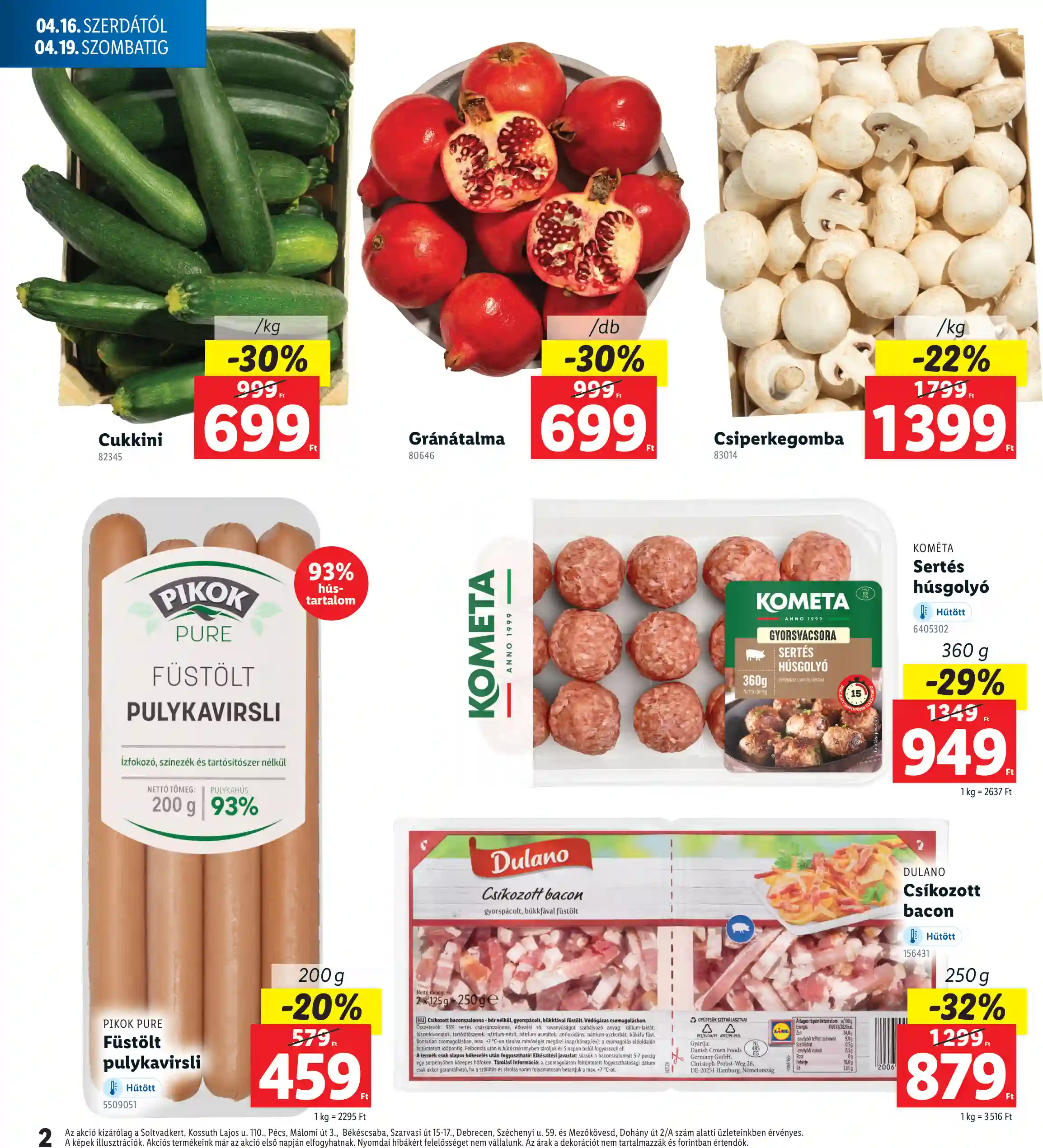 Lidl akciós újság 16. hét (Regionális akciók) (2 oldal)