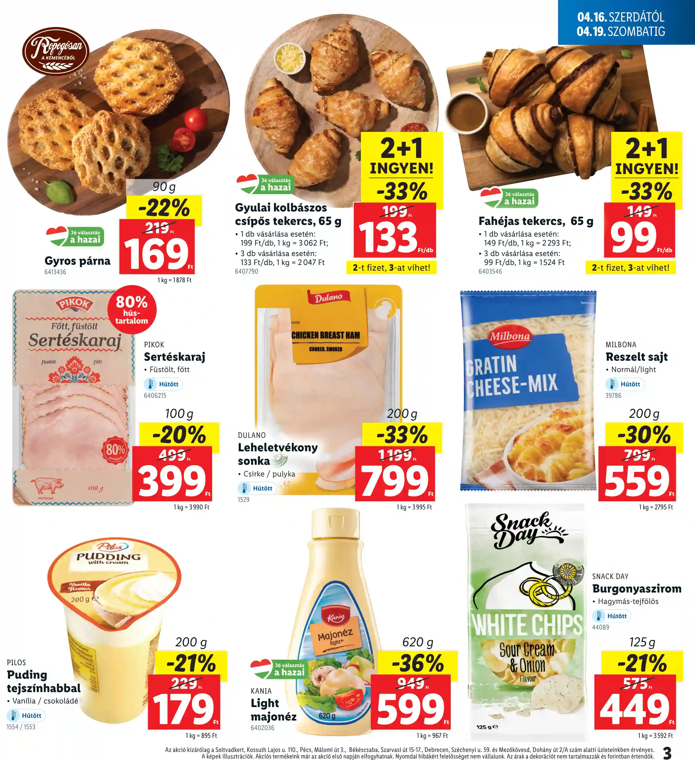 Lidl akciós újság 16. hét (Regionális akciók) (3 oldal)