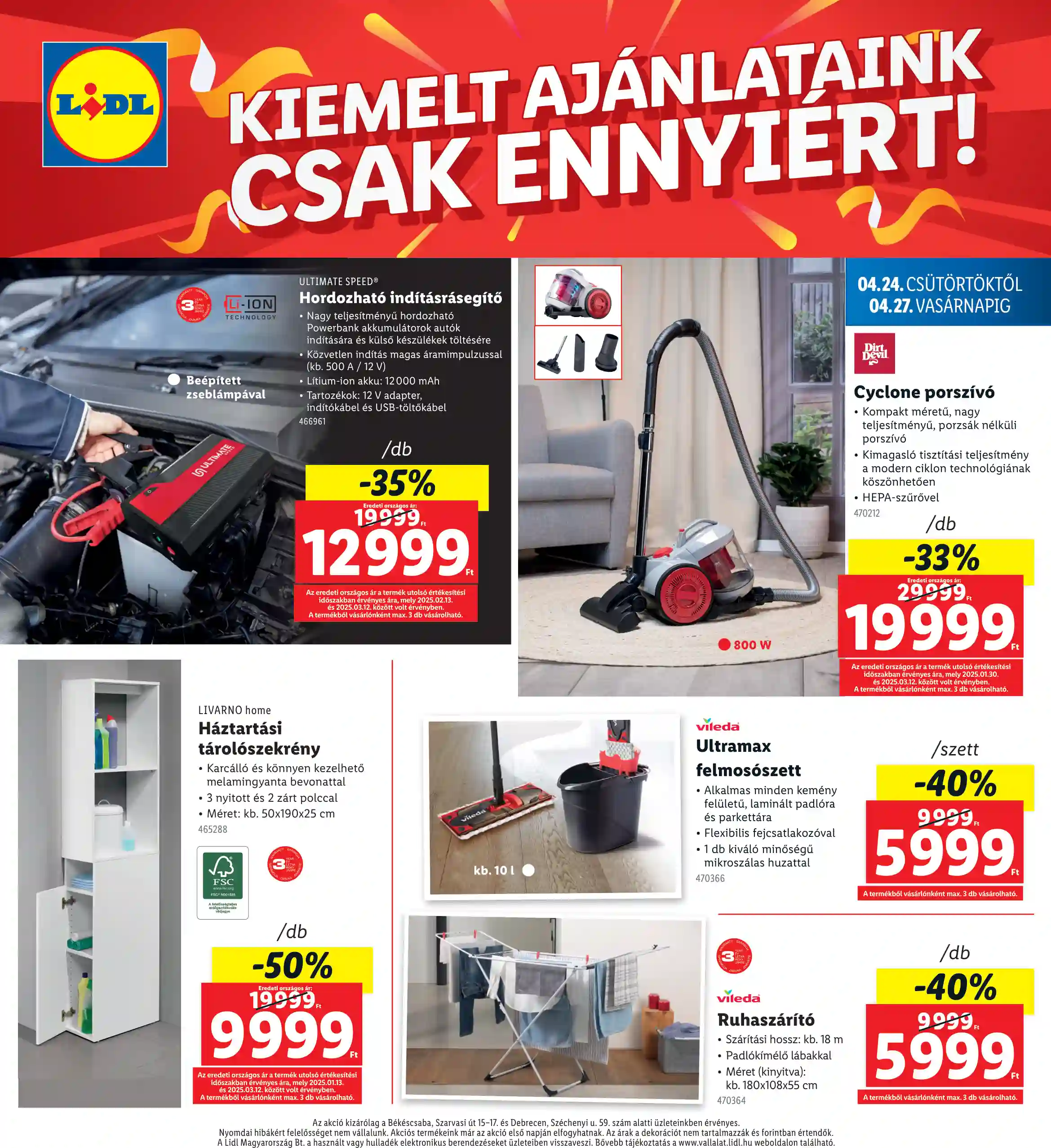 Lidl akciós újság 17. hét (Regionális akciók) (4 oldal)