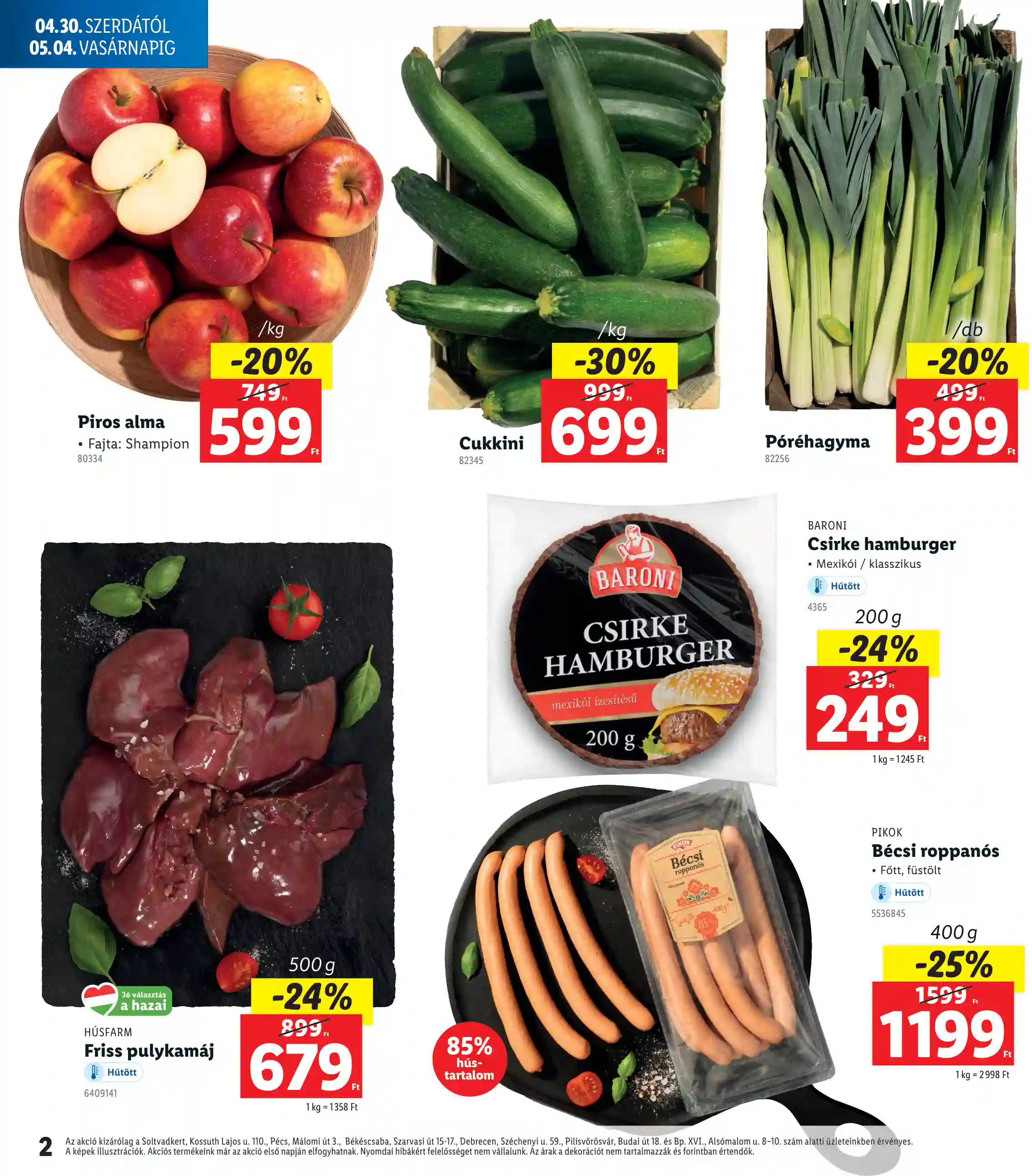 Lidl akciós újság 18. hét (Regionális akciók) (2 oldal)