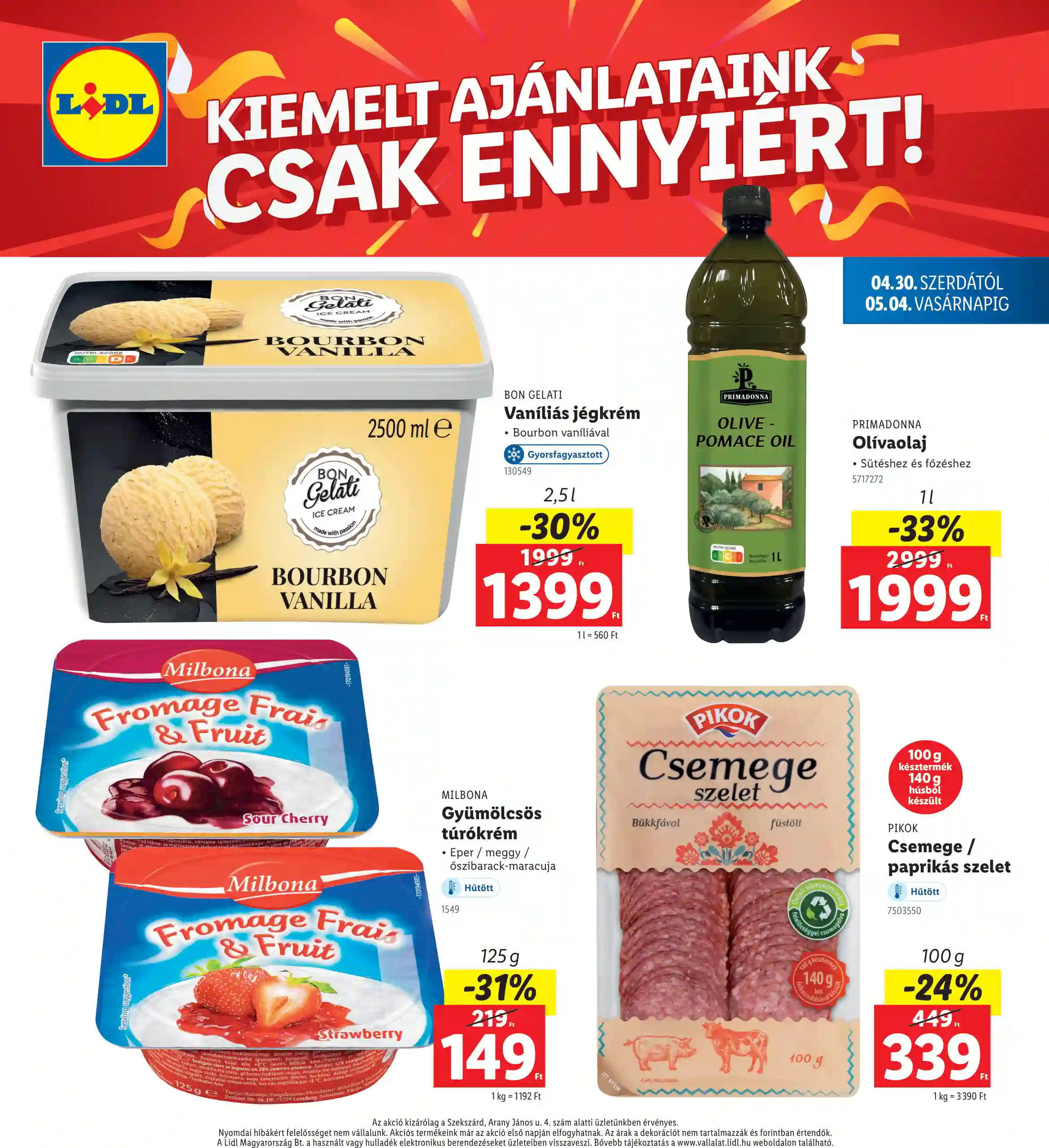 Lidl akciós újság 18. hét (Regionális akciók – Szekszárd) (4 oldal)