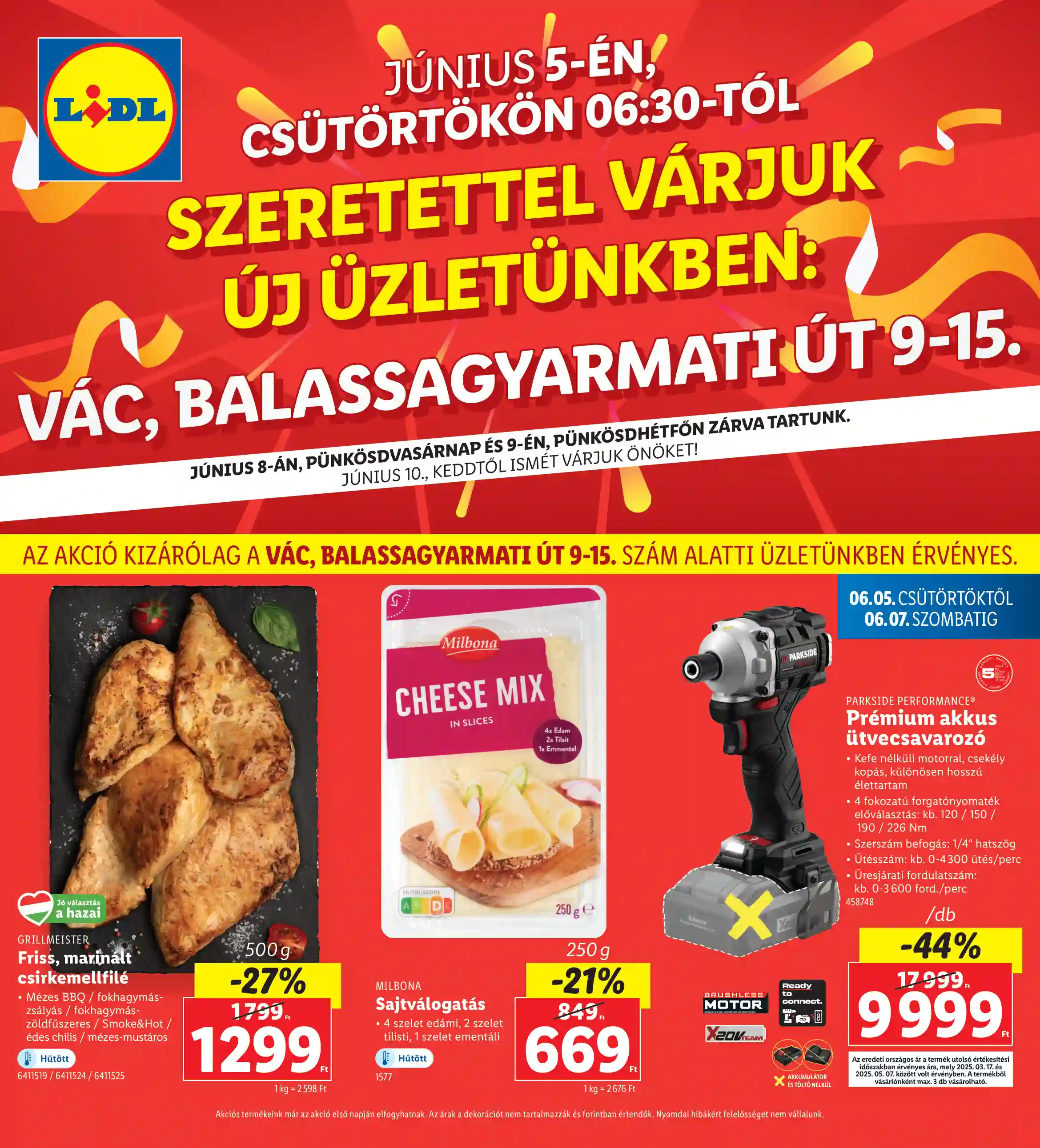 LIDL Nyitási akciók – Vác 23.hét
