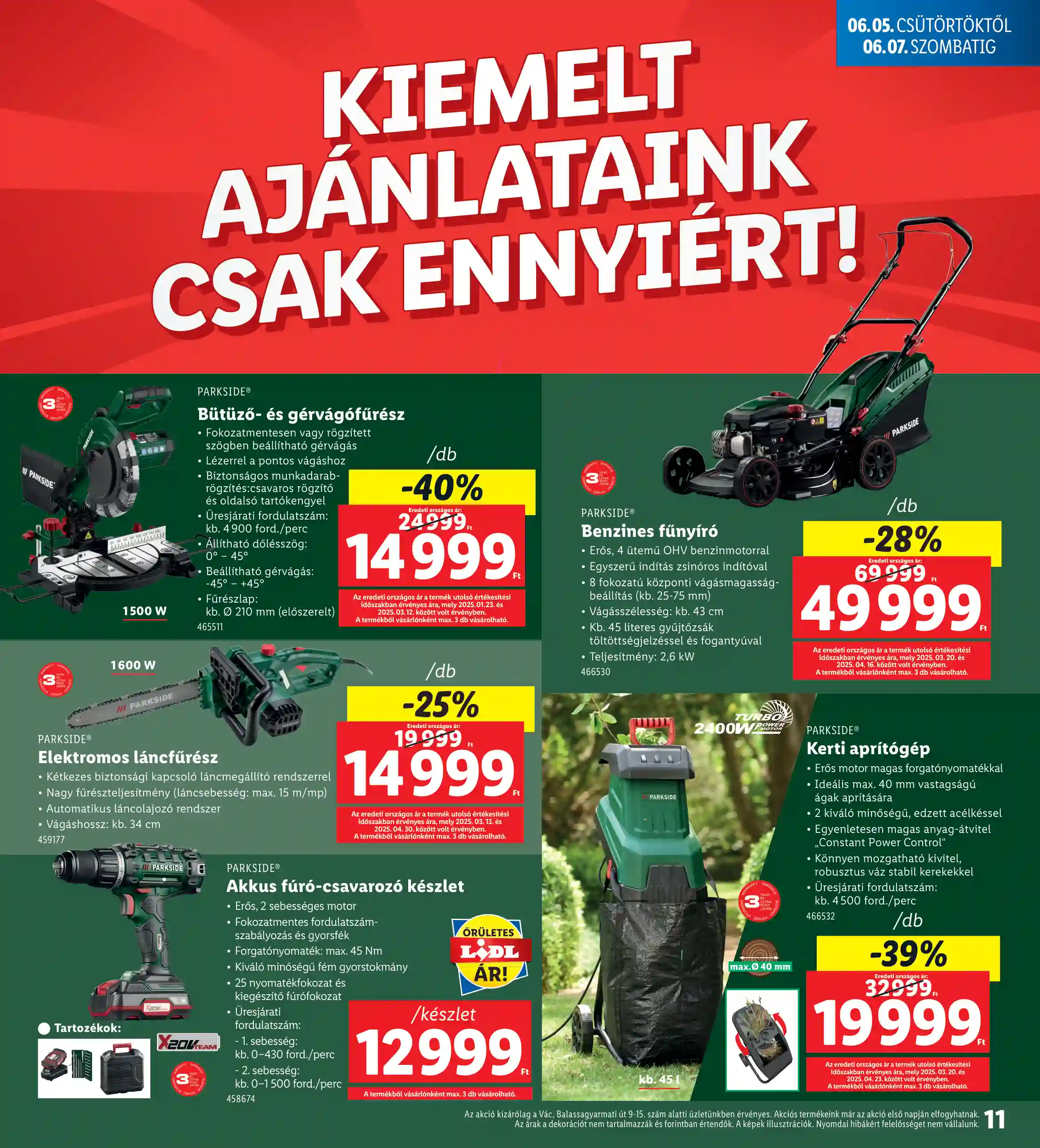 Lidl akciós újság 23. hét (Nyitási akciók – Vác) (3 oldal)