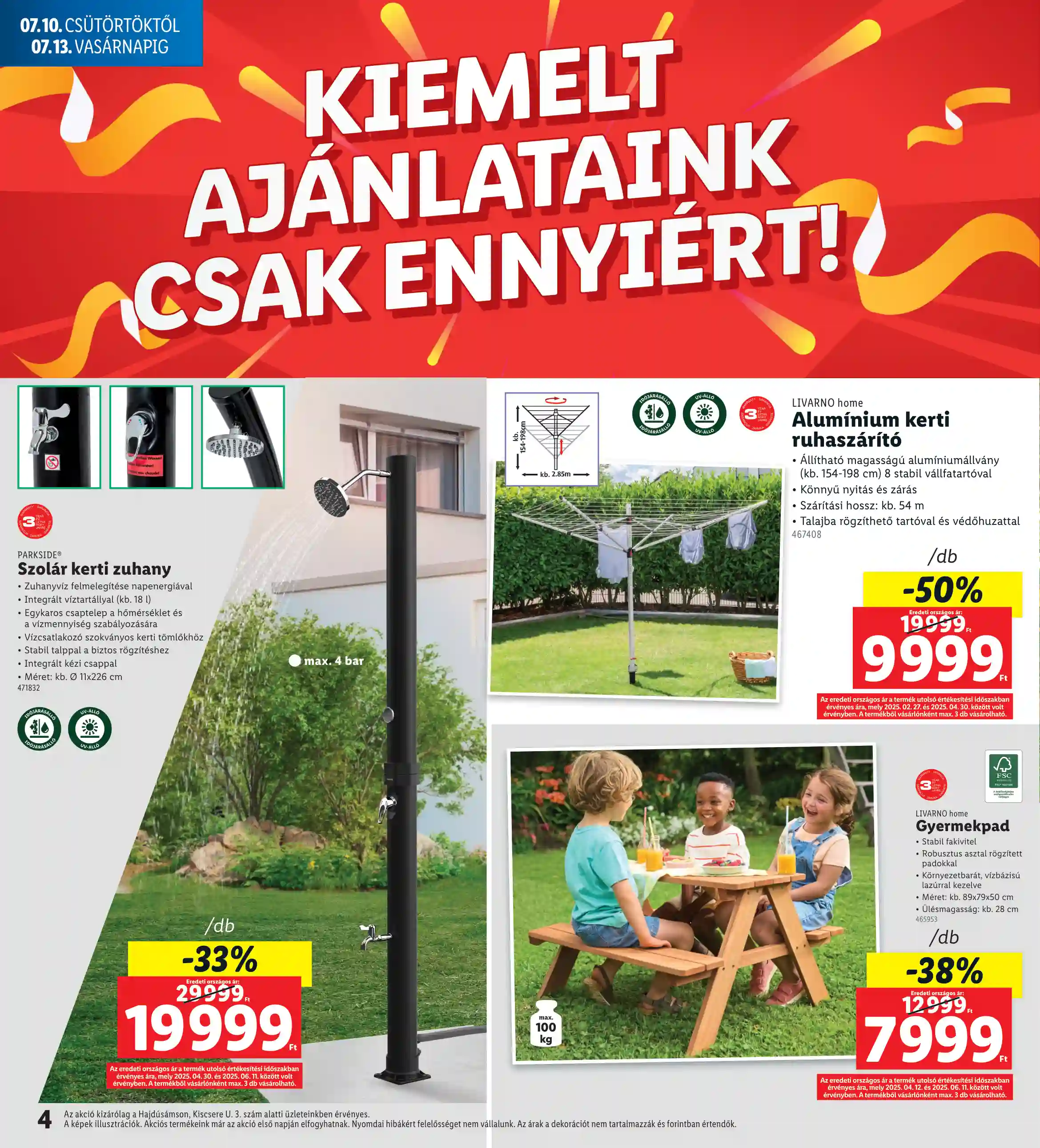 Lidl akciós újság 28. hét (Regionális akciók – Hajdúsámson) (4 oldal)