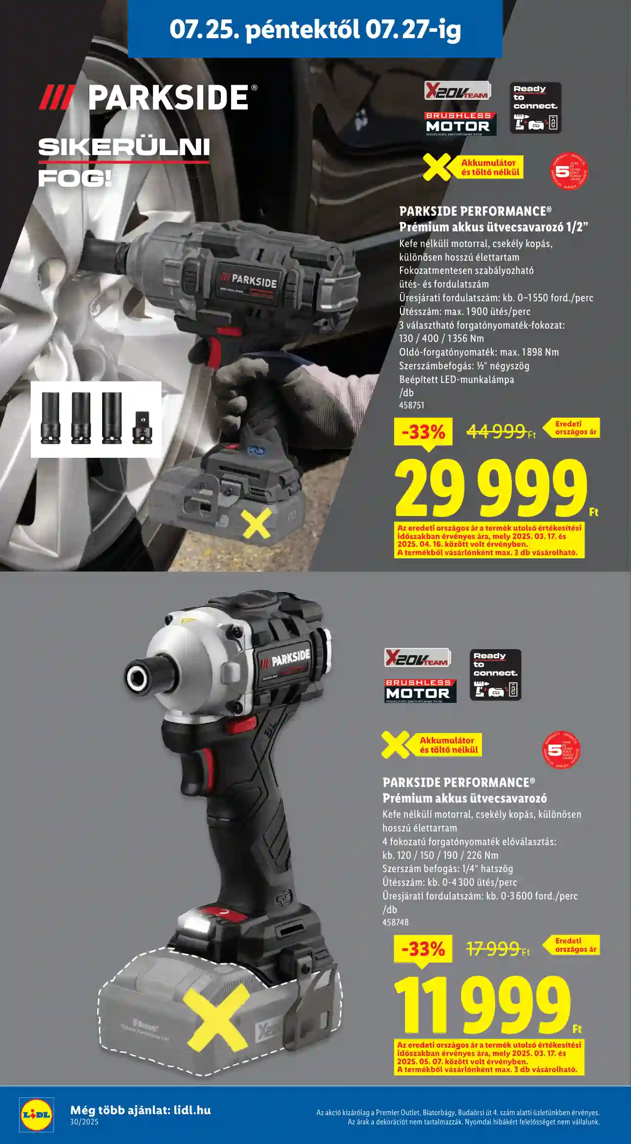 Lidl akciós újság 30. hét (Parkside outlet akciók – Biatorbágy) (4 oldal)