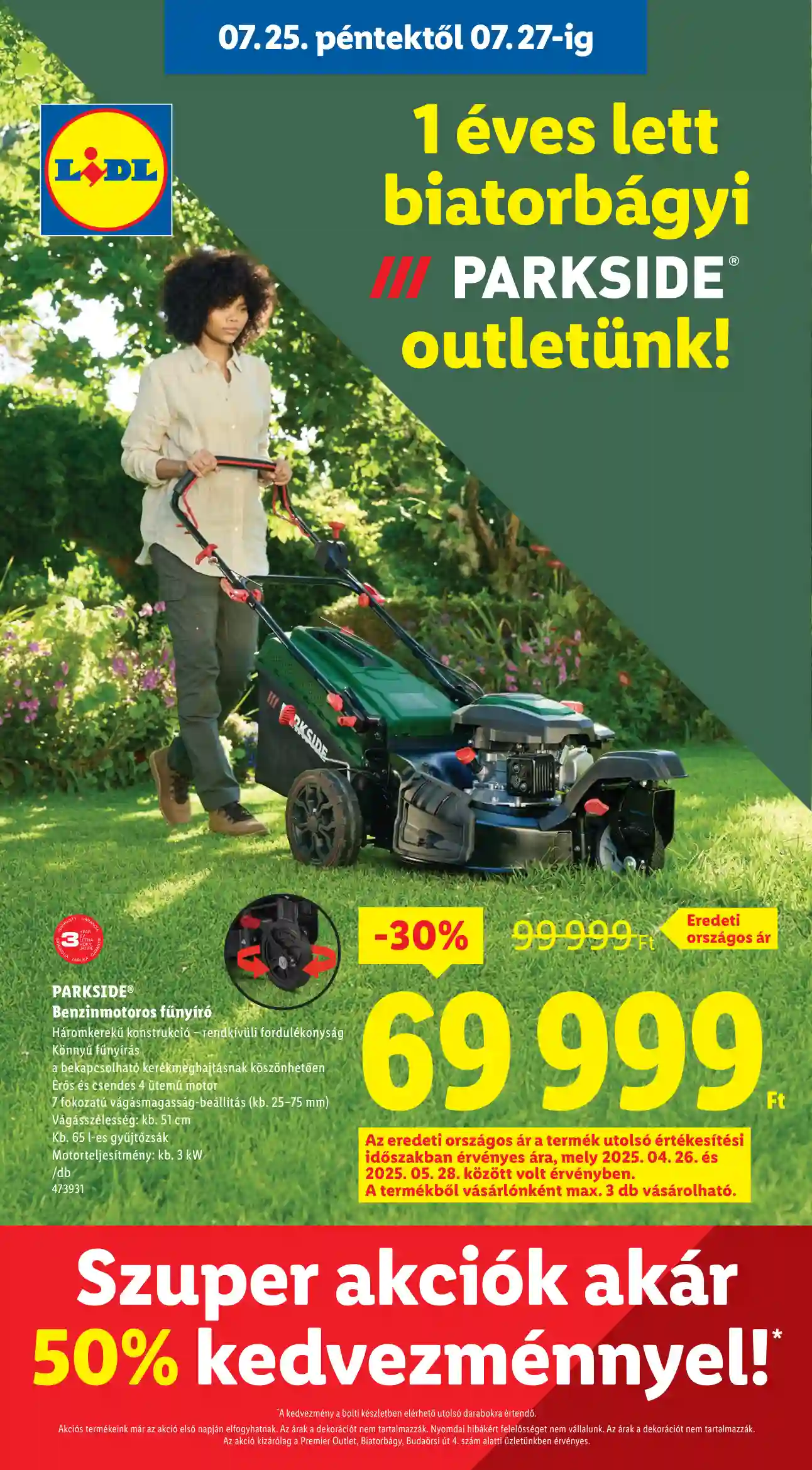 Lidl akciós újság 30. hét (Parkside outlet akciók – Biatorbágy) (6 oldal)