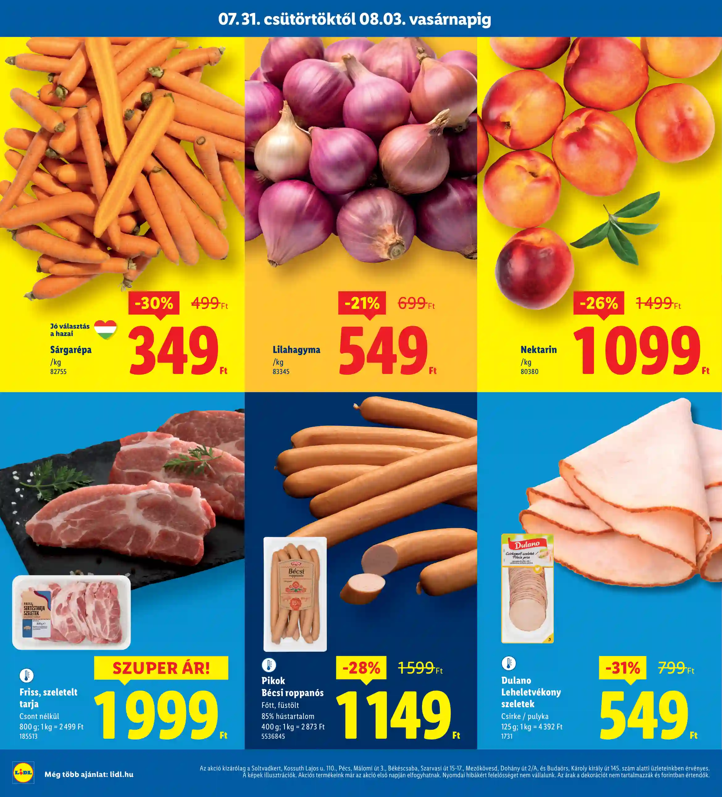 Lidl akciós újság 31. hét (Regionális akciók) (2 oldal)
