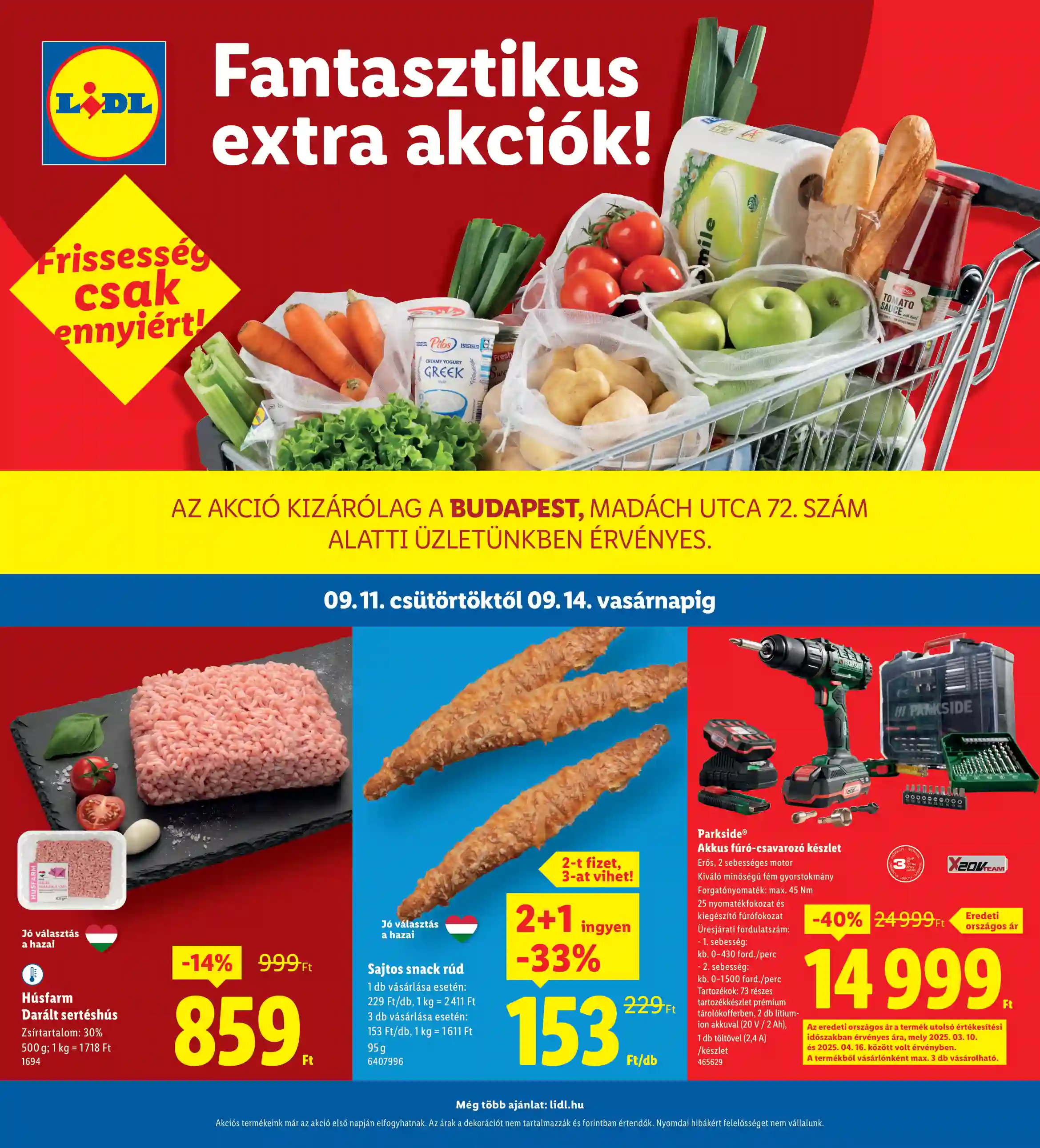 LIDL Regionális akciók – Budapest 15. 37.hét