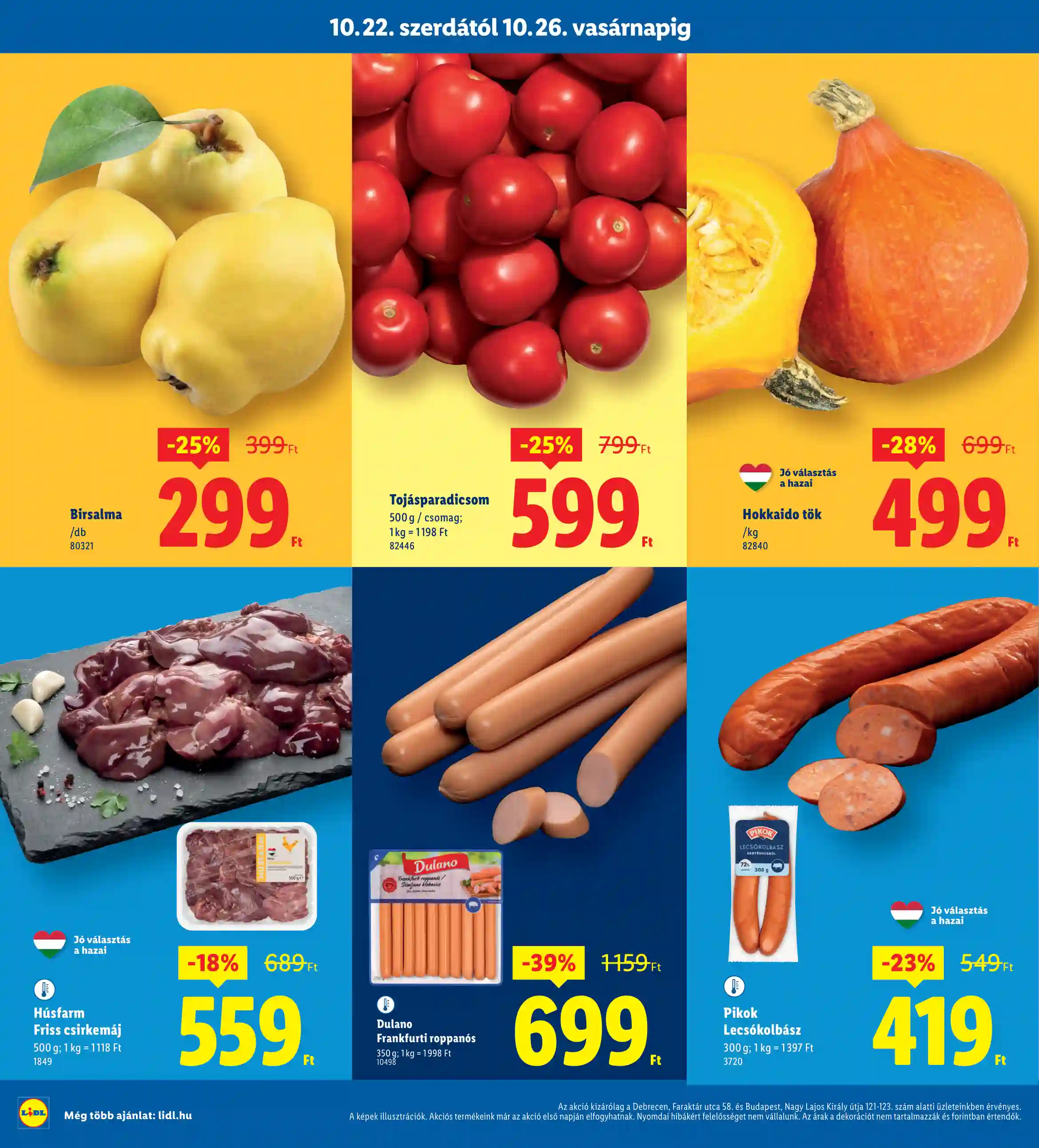 Lidl akciós újság 43. hét (Regionális akciók – Debrecen) (2 oldal)