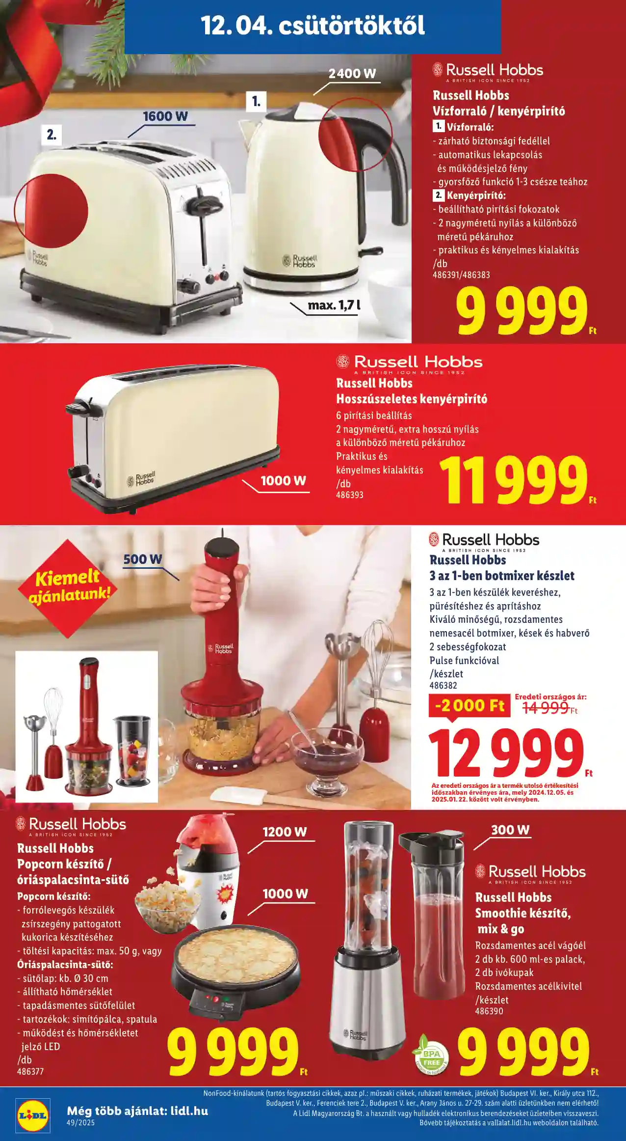 Lidl akciós újság 49. hét (Érvényes 12.04-től) (8 oldal)