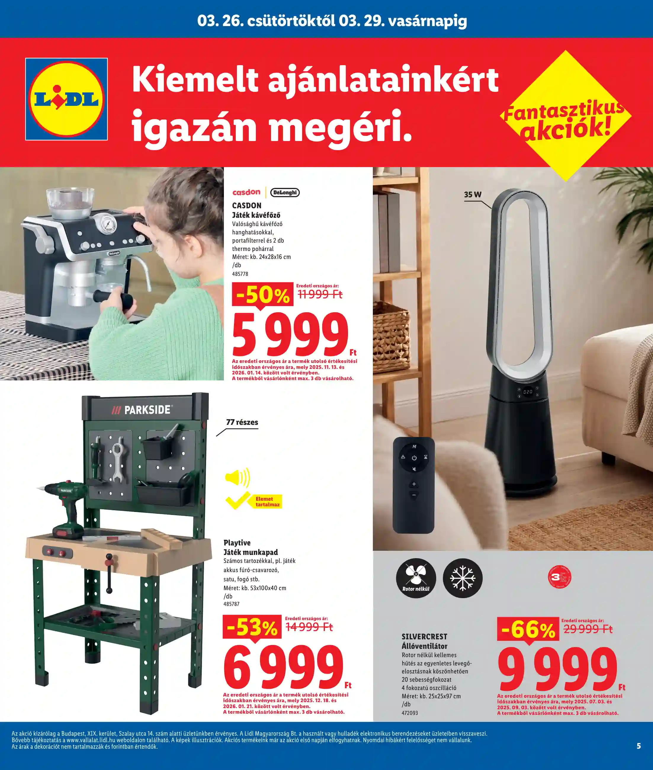 Lidl akciós újság 13. hét (Regionális akciók – Bp. Szalay u.) (5 oldal)